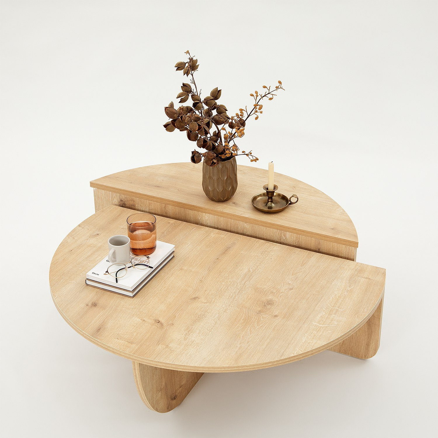 Podium coffee table oak brown
