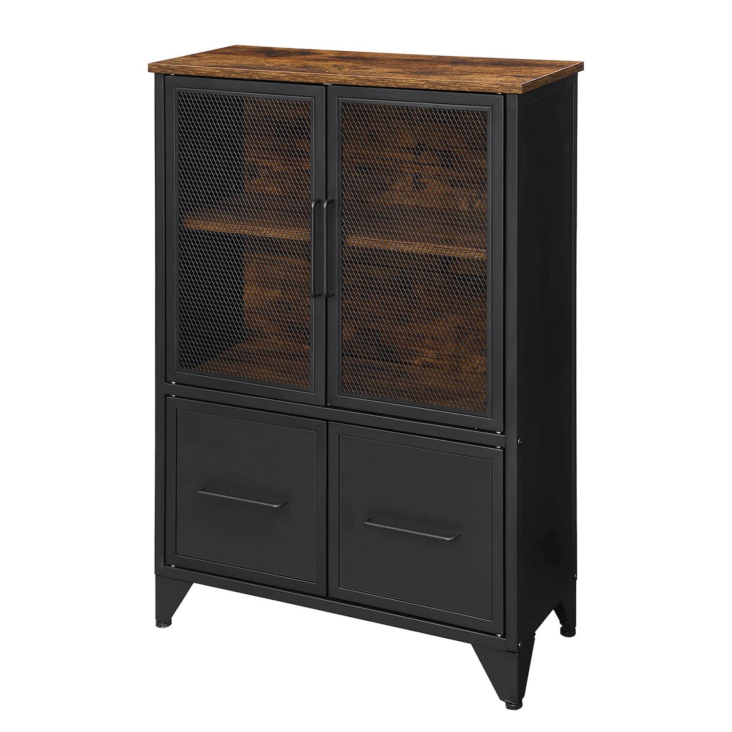 Chest of Drawers Thenon II Metal Black Brown