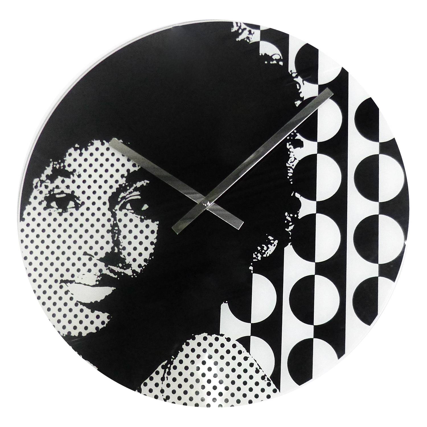 Wanduhr Rousset Schwarz / Weiß