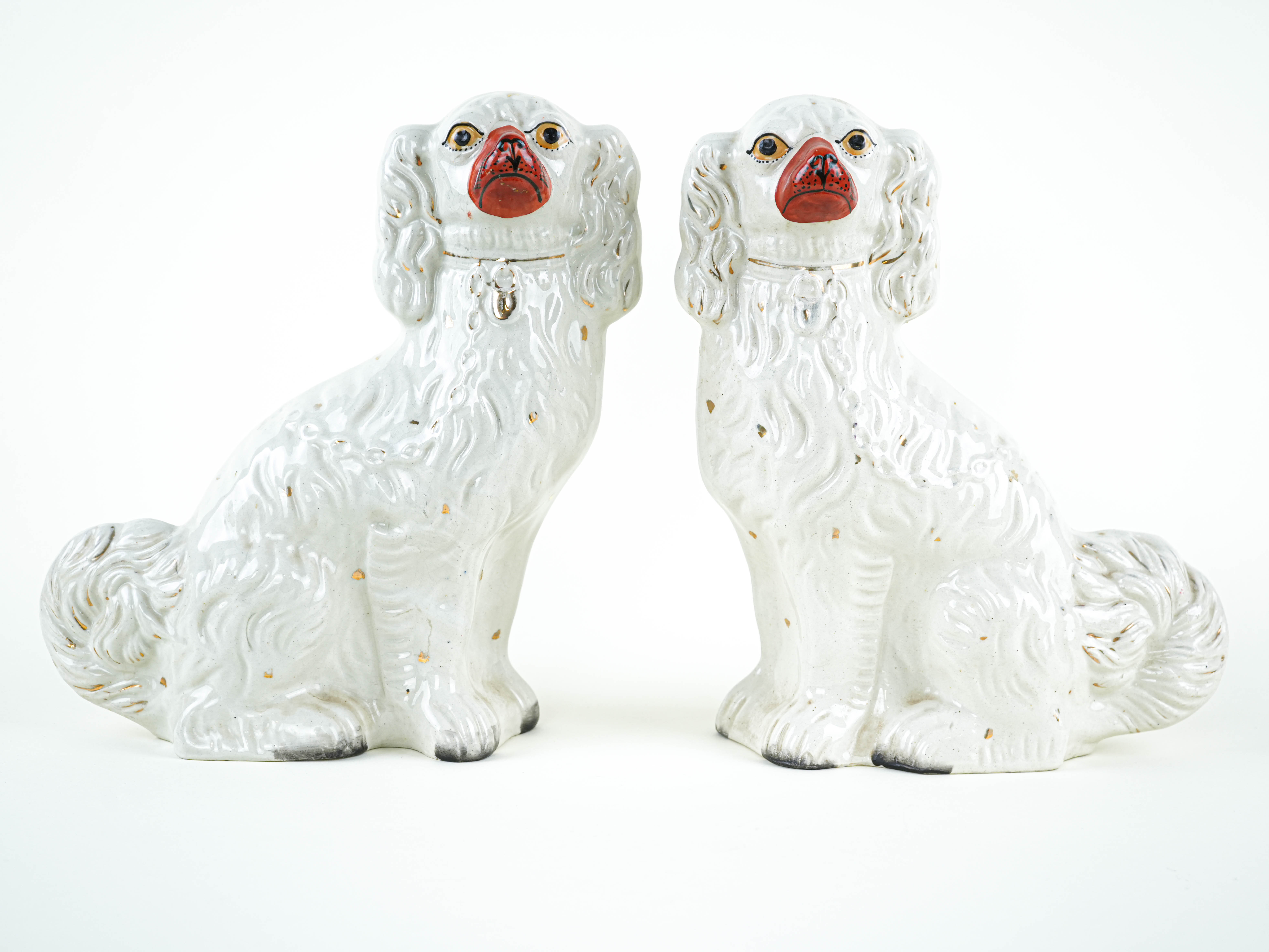 Spaniel Figures Ceramic White
