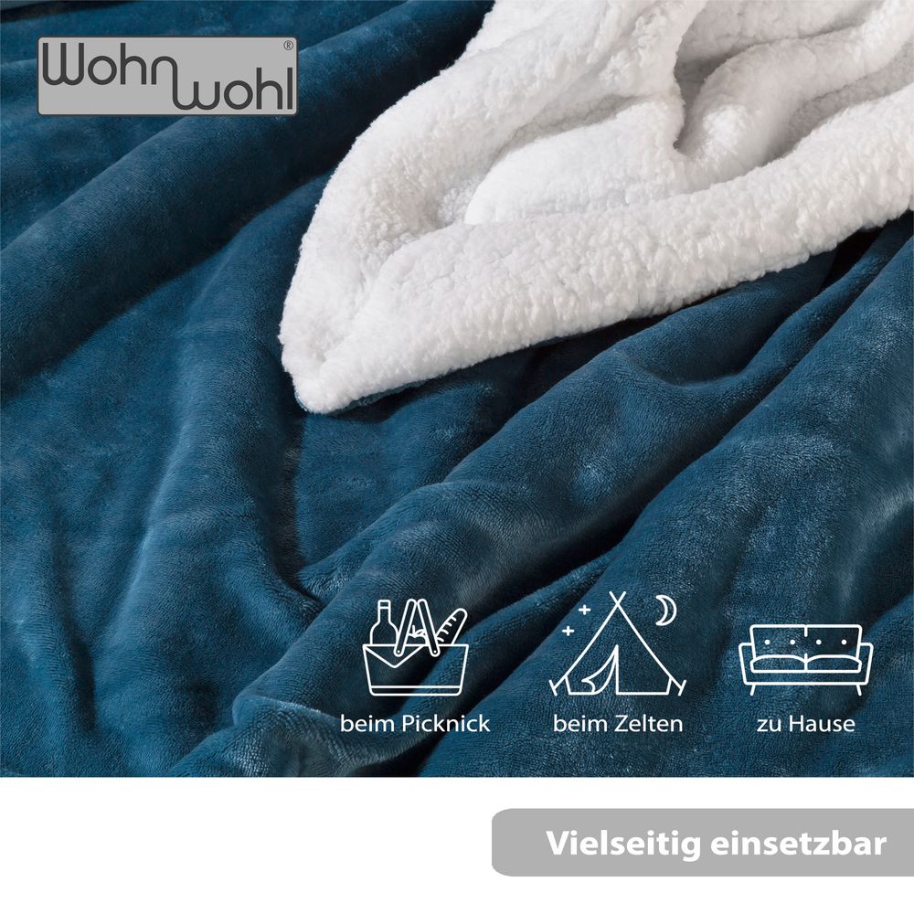 Wohndecke Sherpa Petrol