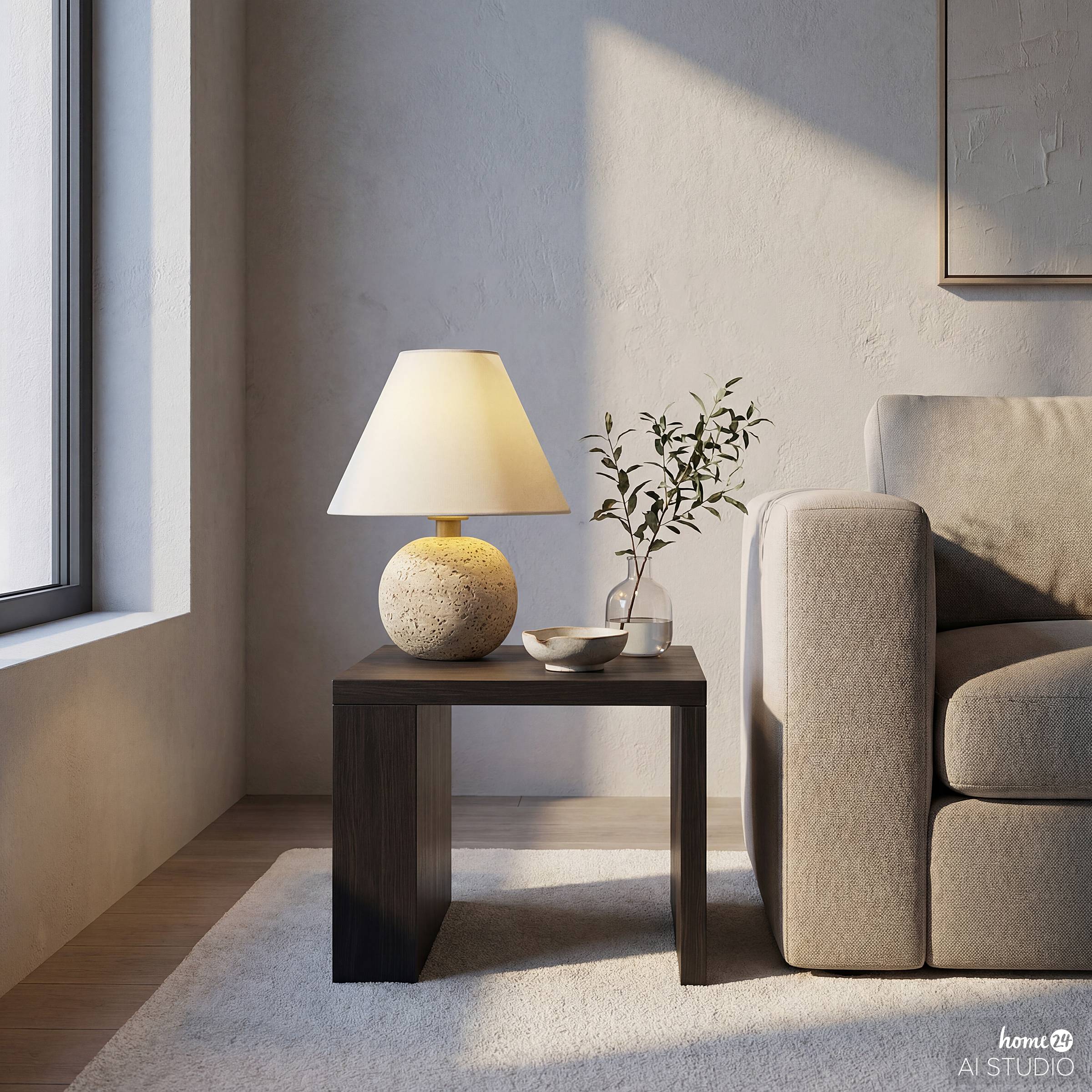 1-Light Hiloa Table Lamp Linen Concrete