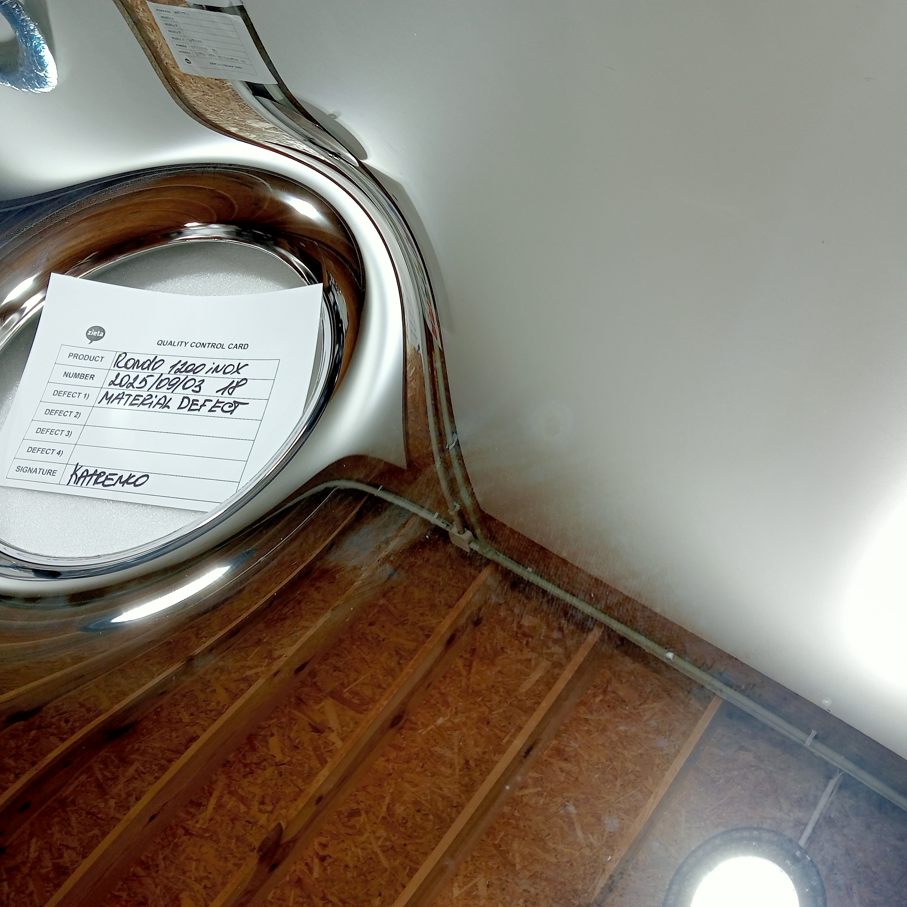 Rondo Spiegel 1200 Edelstahl Inox Poliert Silber