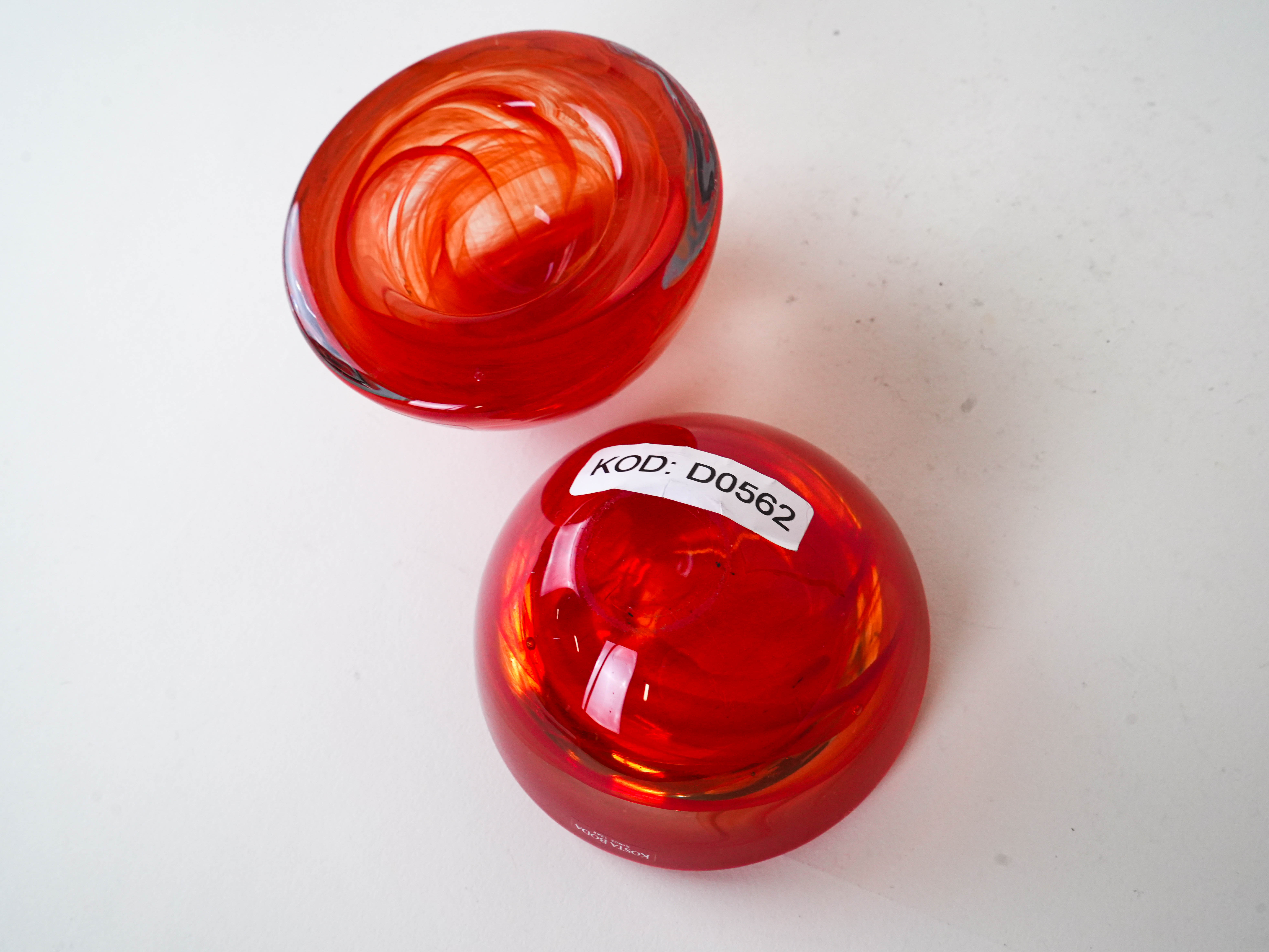 Set aus Glaskerzenhaltern  1970er Jahre Kosta Boda