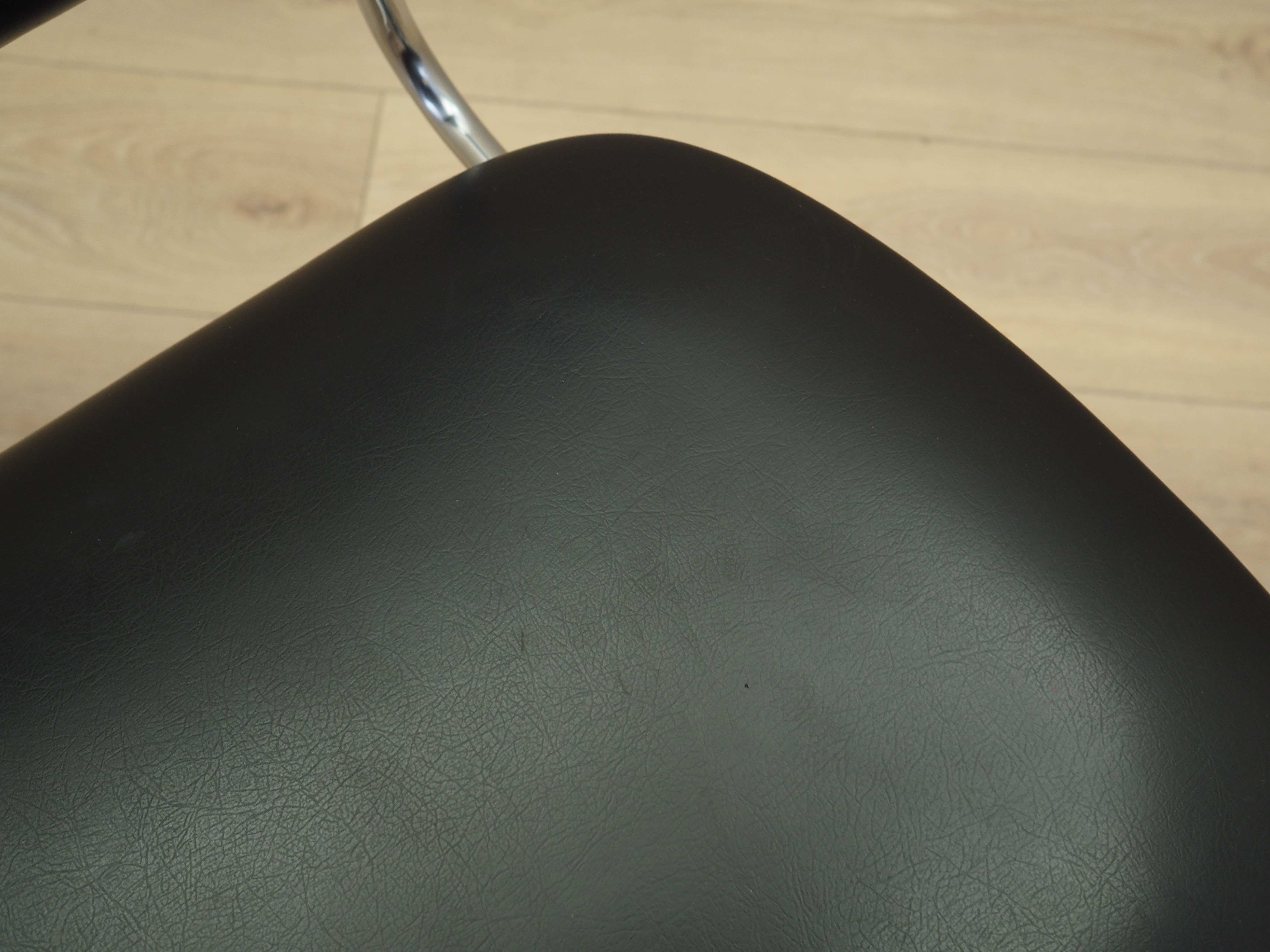 Dining chair faux leather metal 1970s