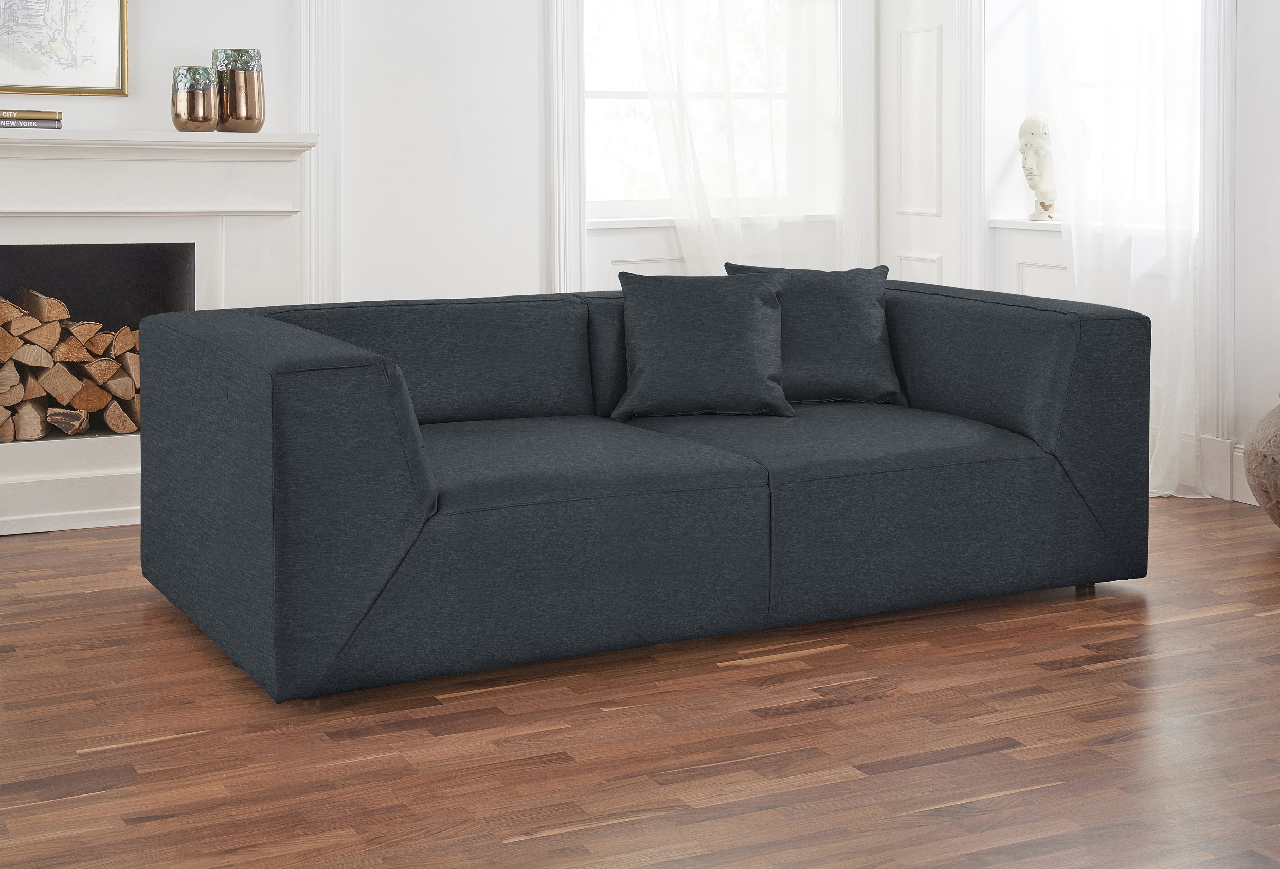 Sam Sofa 2-Sitzer Textil Dunkelgrau