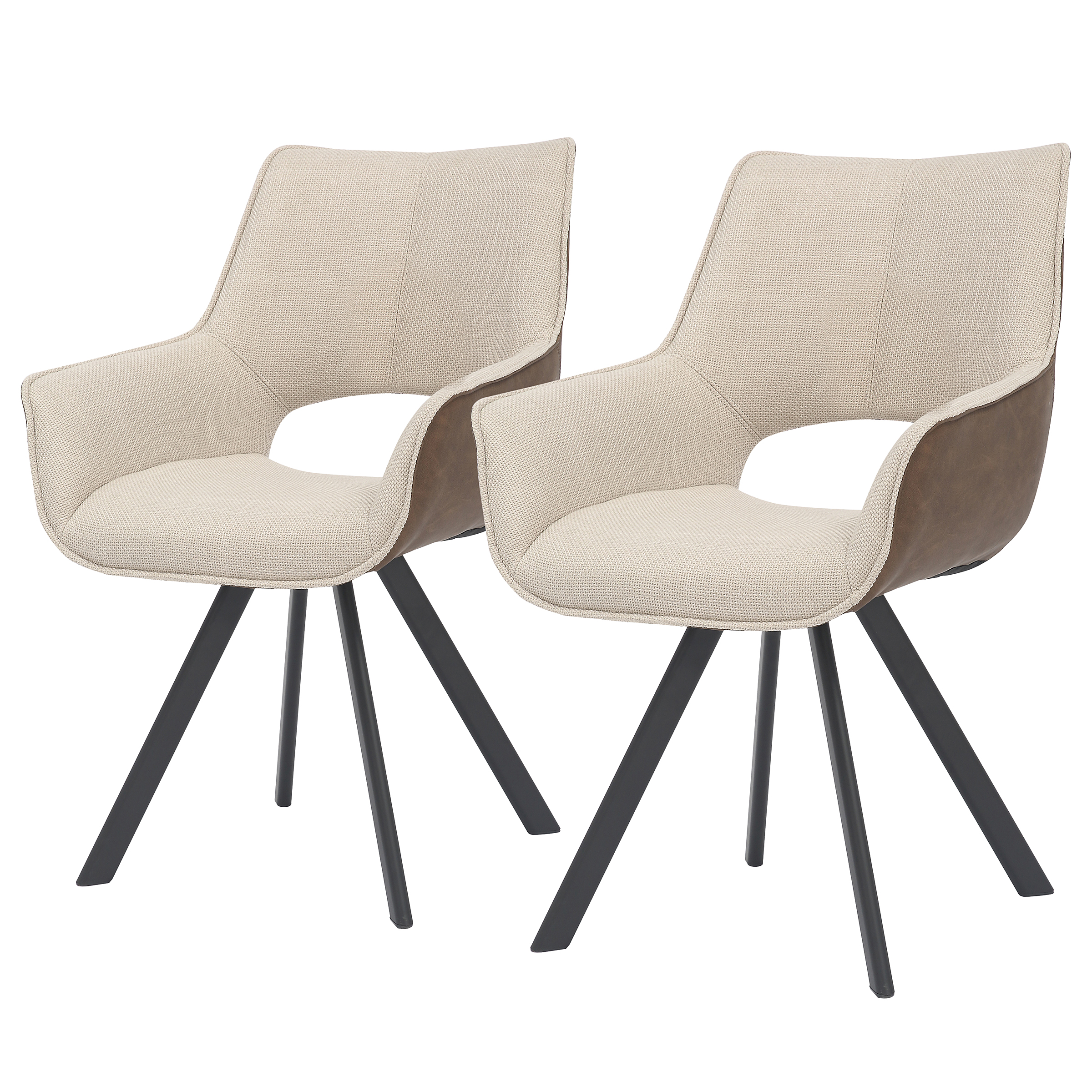 2x KISEL Armlehnstuhl Beige