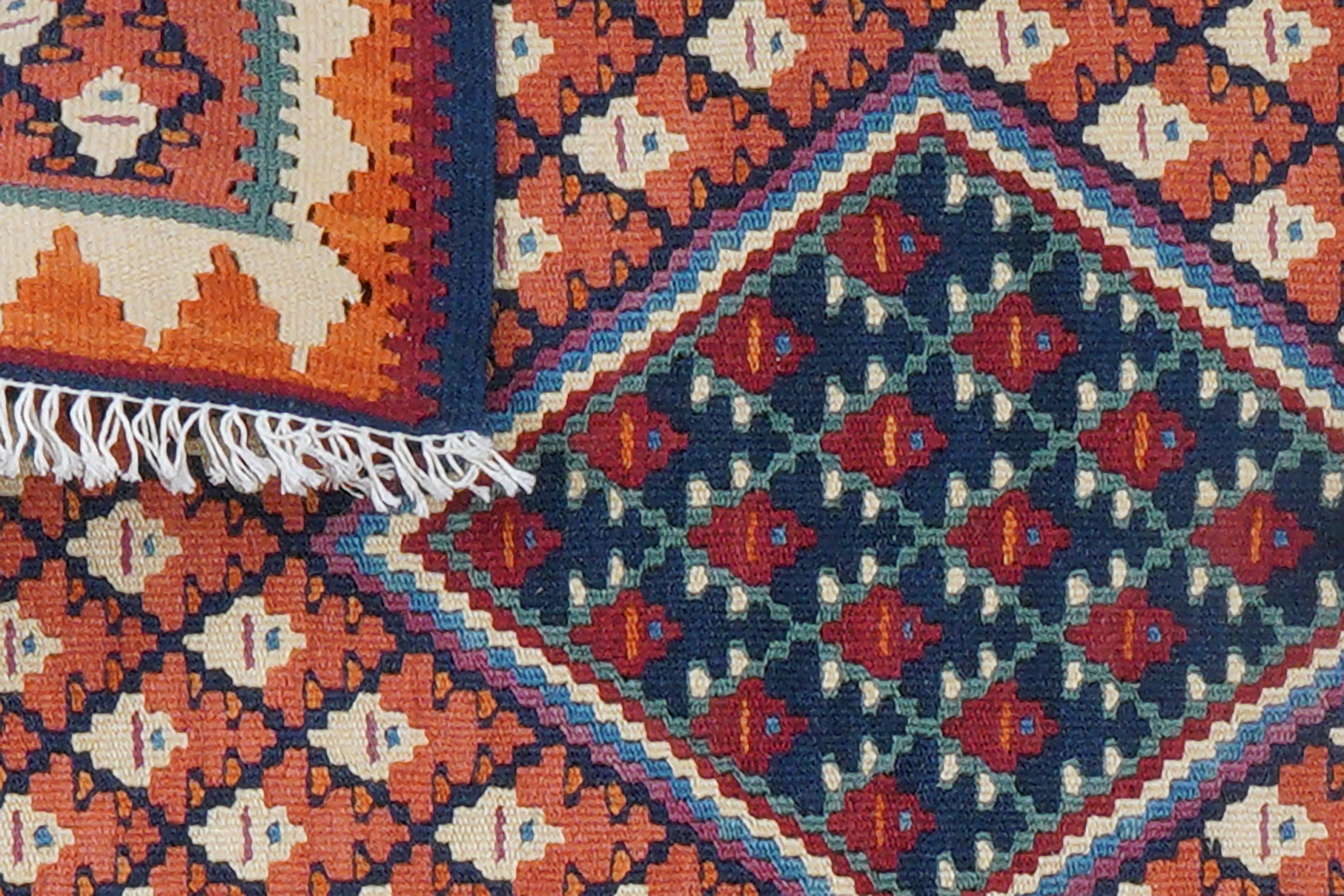 Kilim Senneh Teppich Braun
