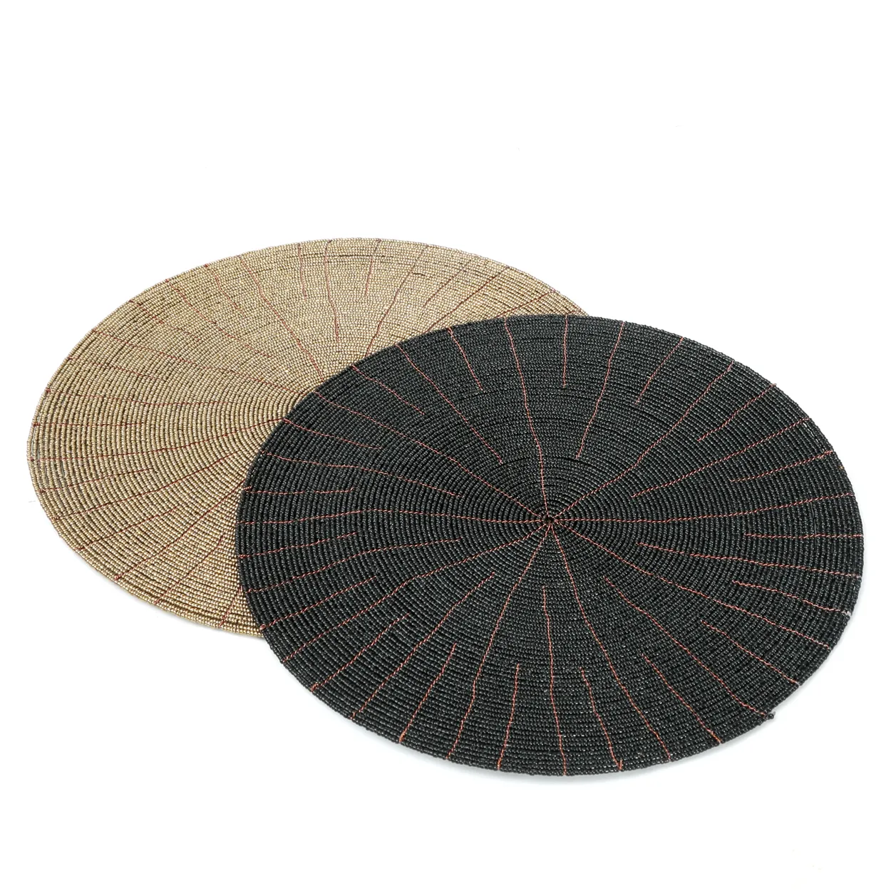 Beaded Tischset Schwarz