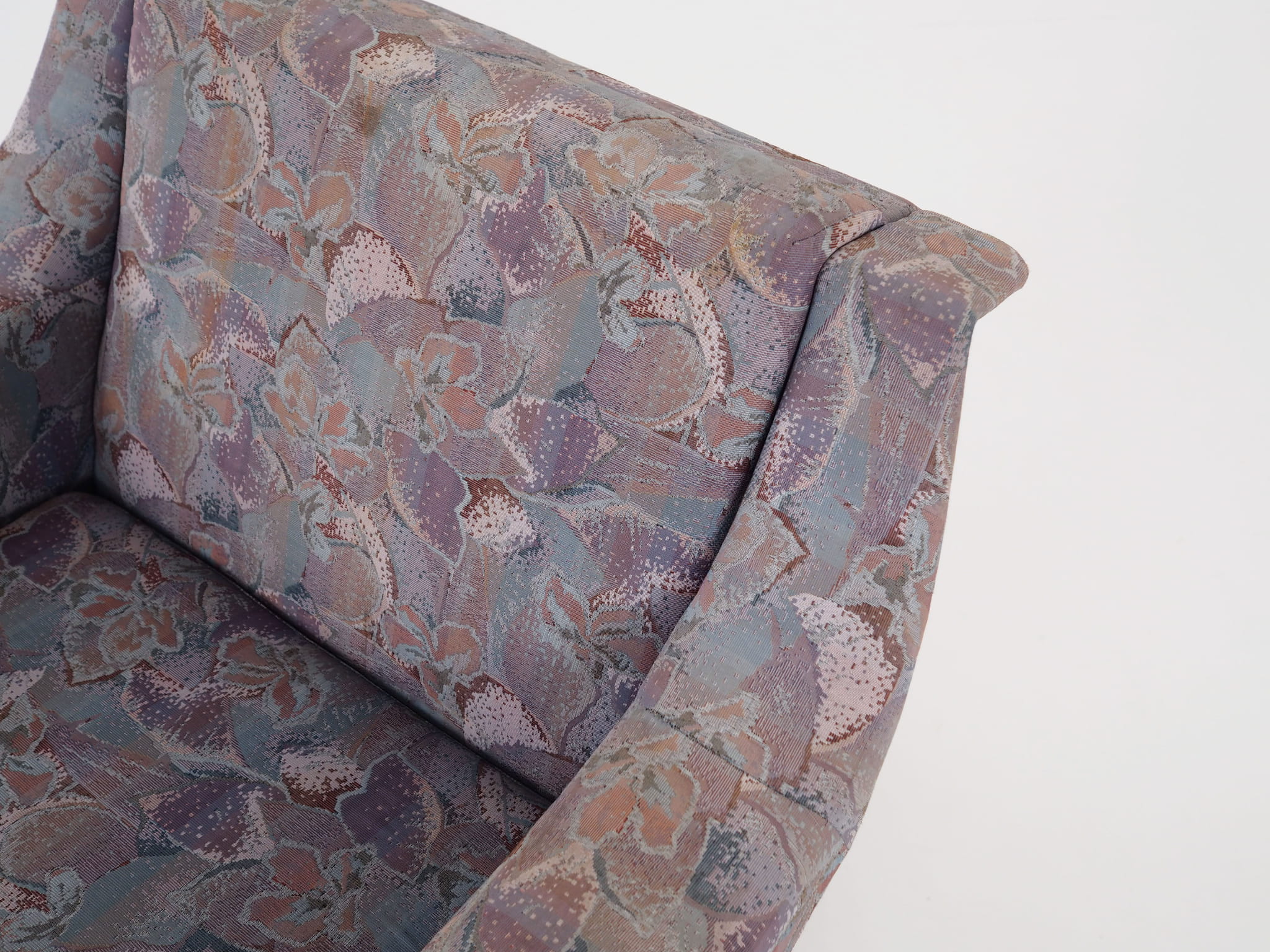 Vintage armchair beech wood textile violet 1960s