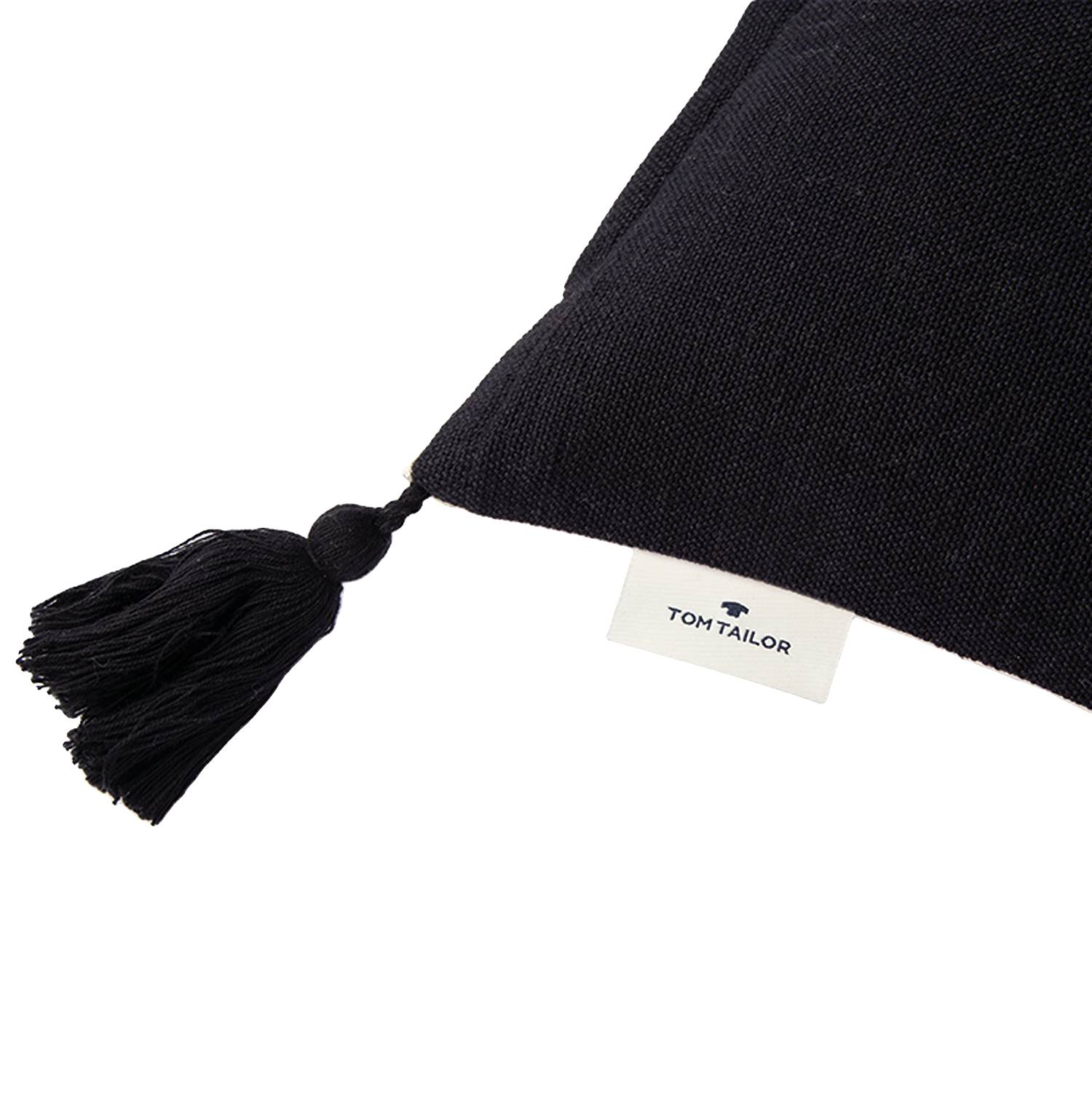 Kissenbezug Knot Lines Baumwolle Schwarz