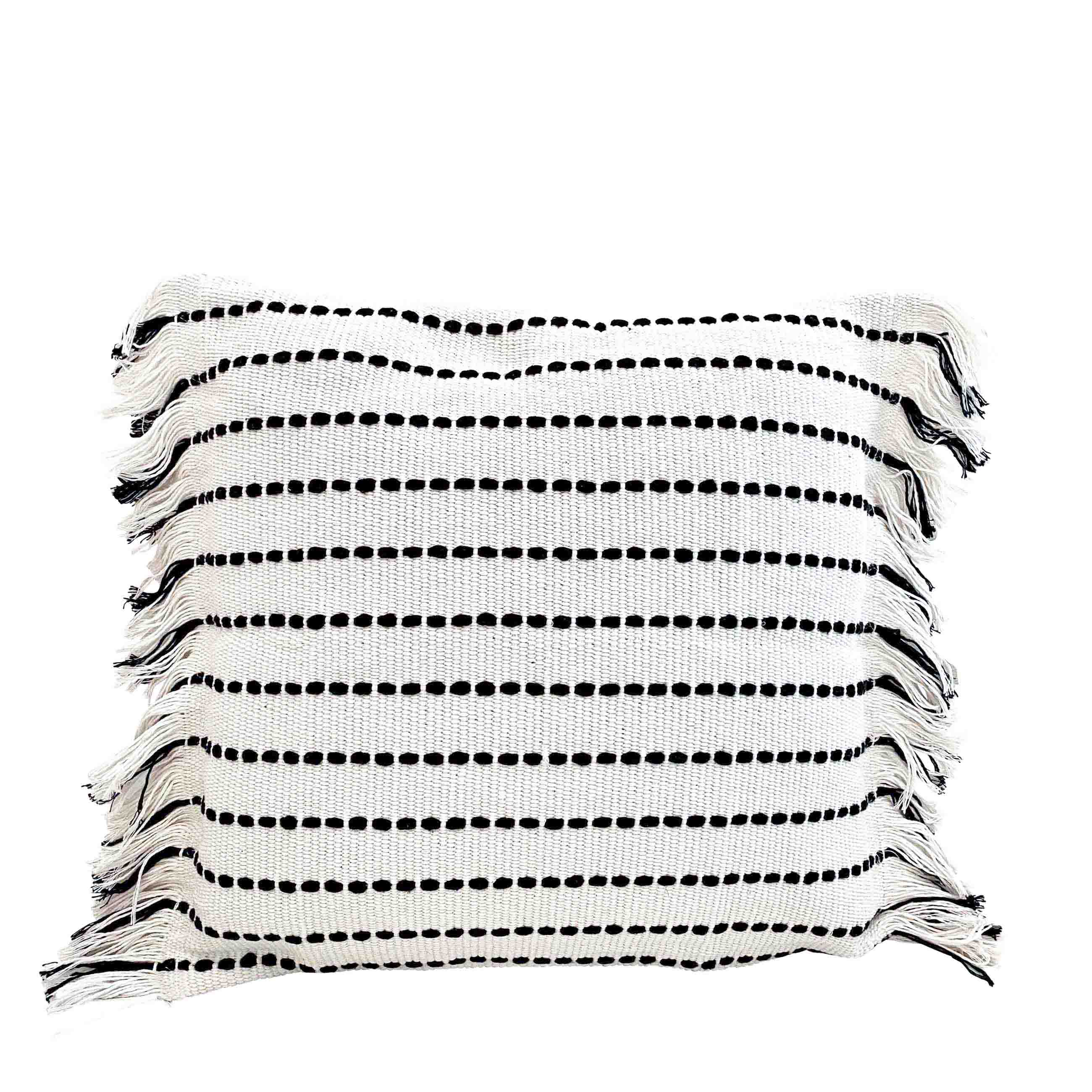 Lands & Pits Fringes Pillowcase Cotton Natural