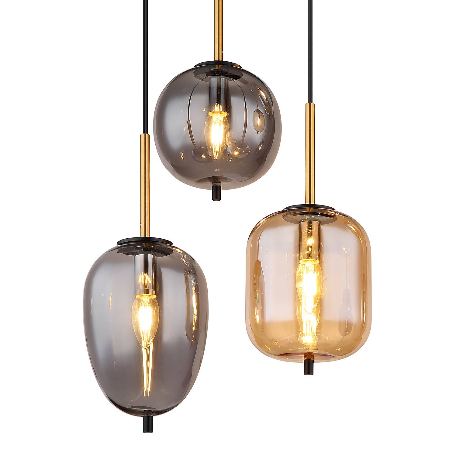 Pendelleuchte Blacky Typ B Farbglas Schwarz