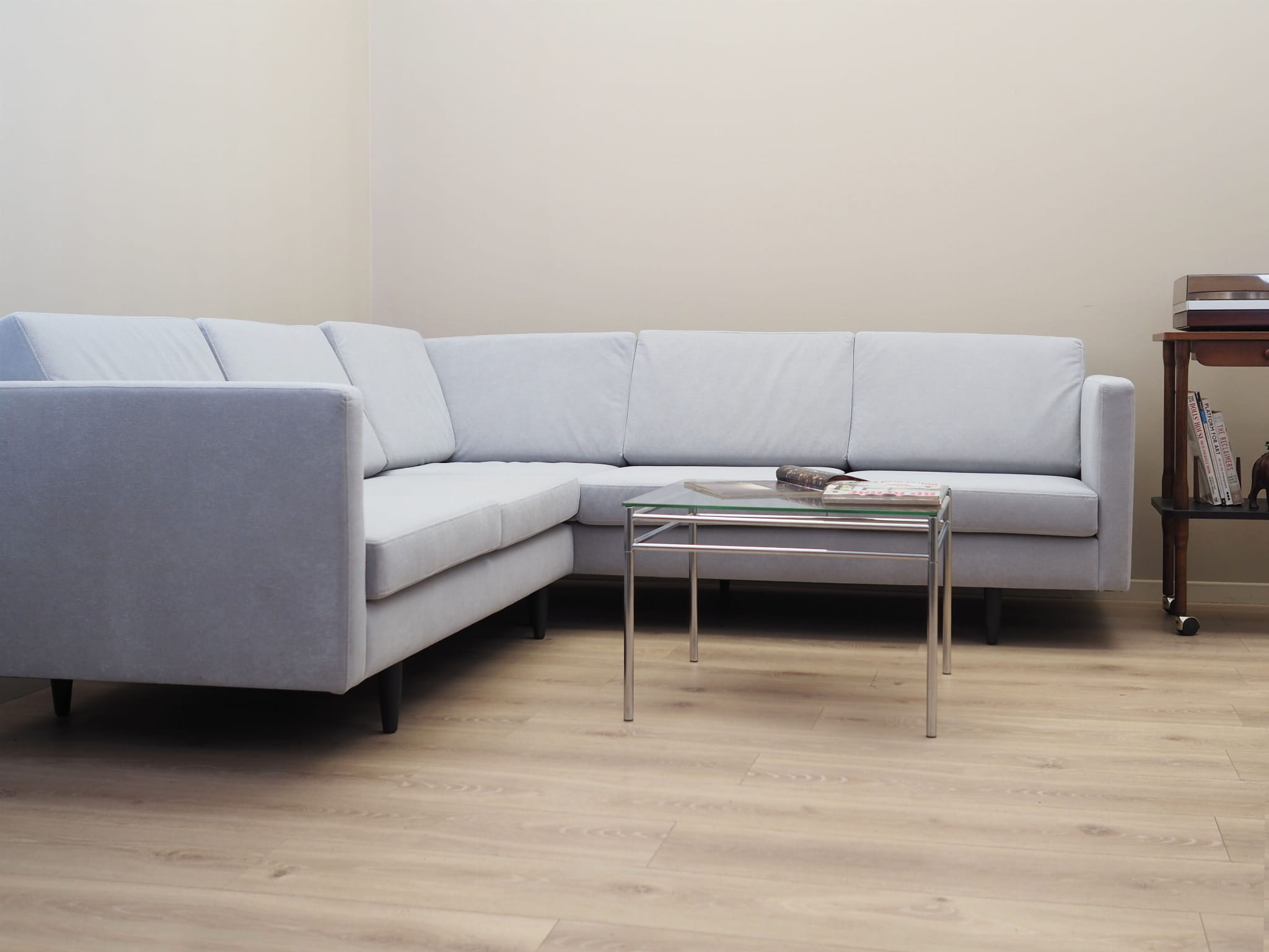 Corner sofa textile grey 1990s