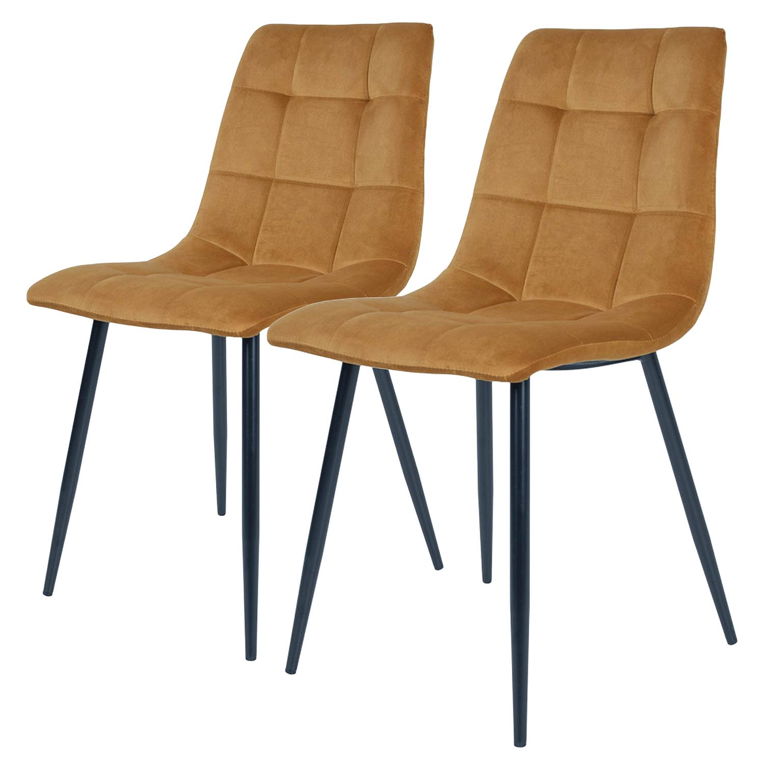 2x Middelfart Esszimmerstuhl Stahl Currygelb