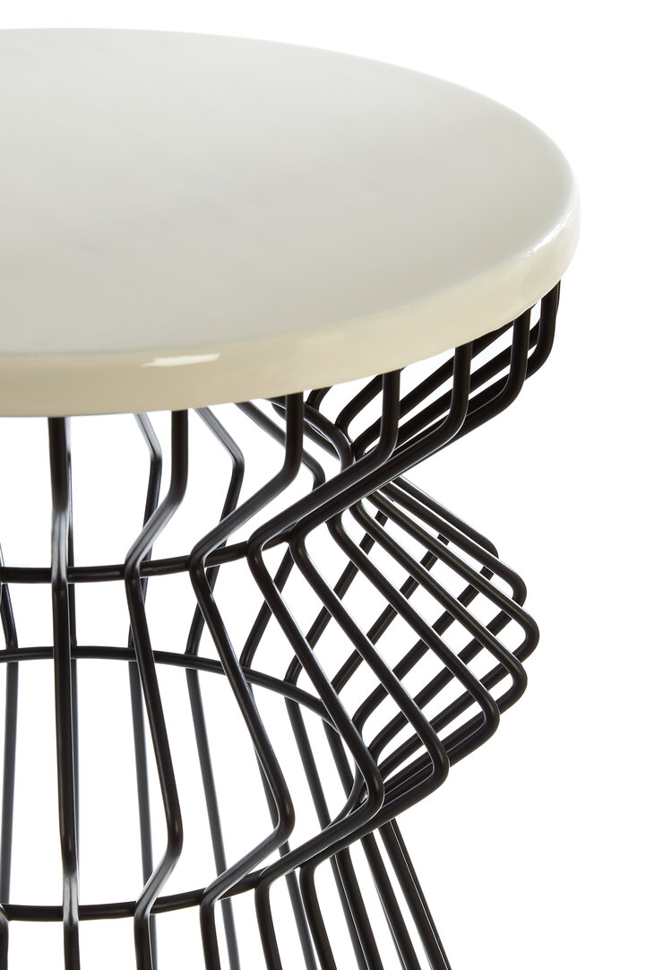 Corina Round Side Table Iron Black 41cm