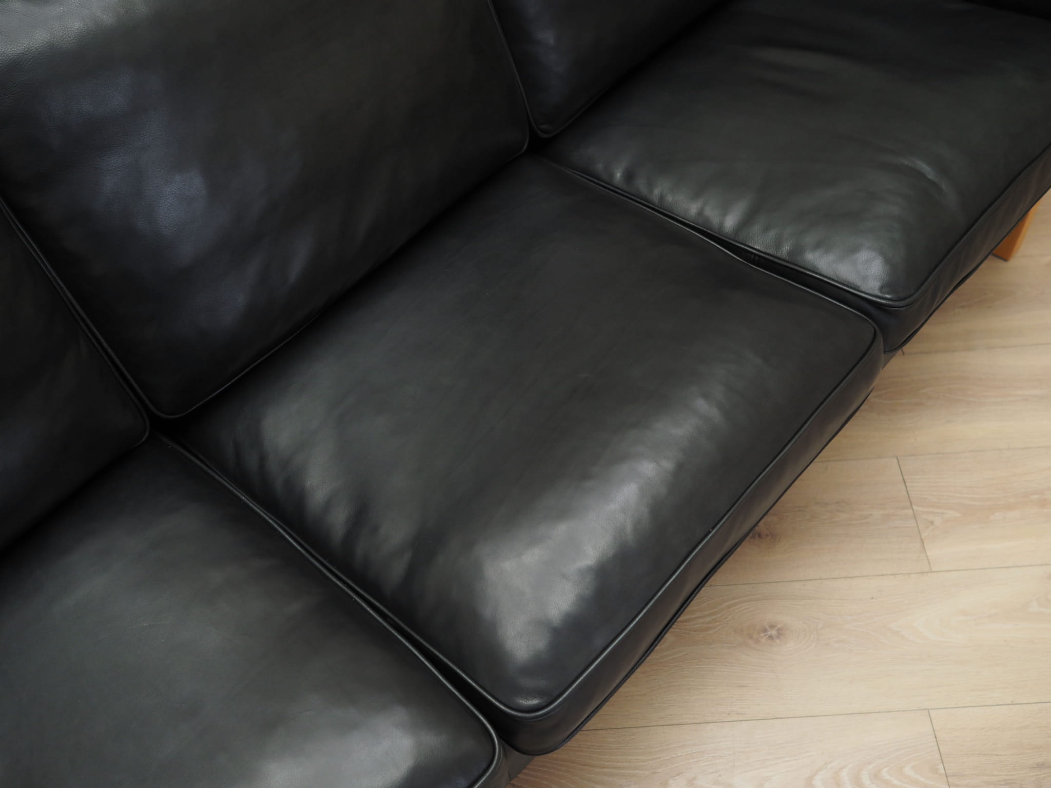 Sofa Leather Black 1970s