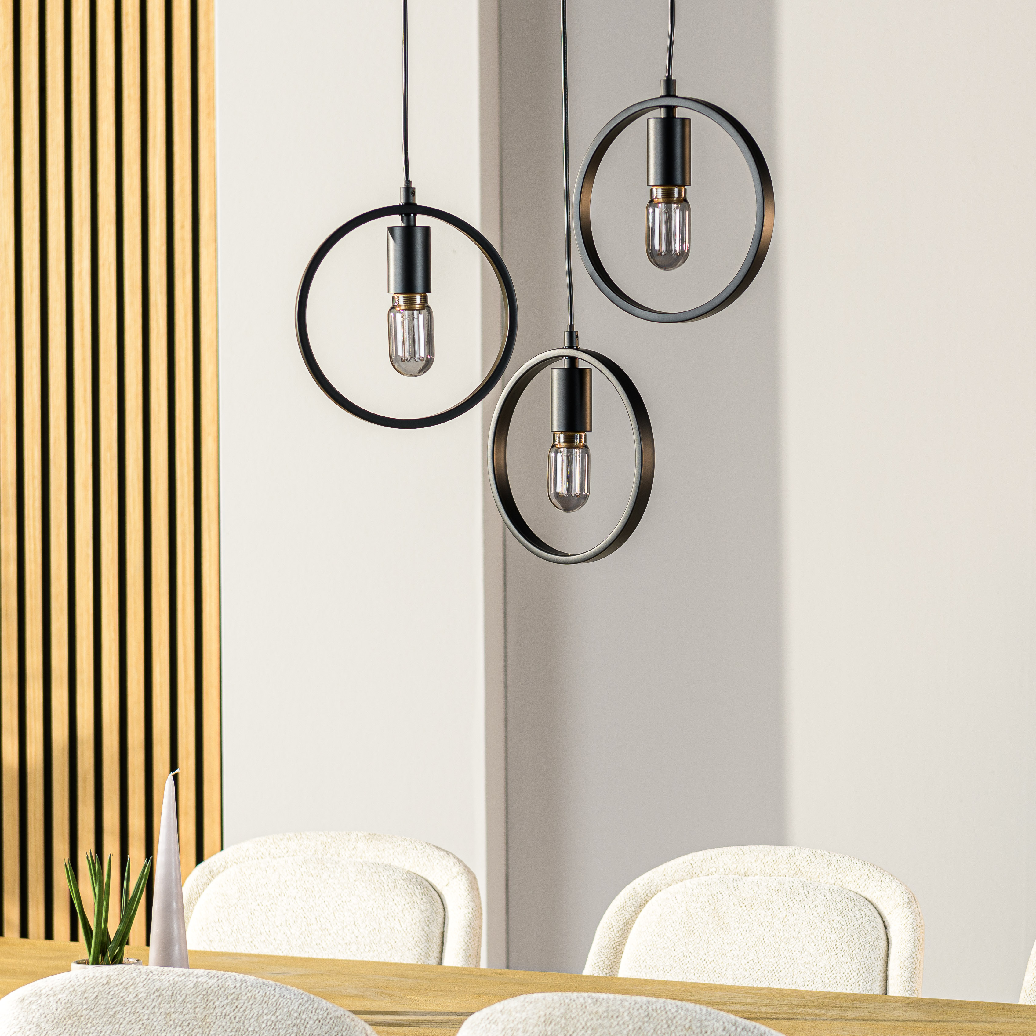 Pendant Light 3-Light Metal Black