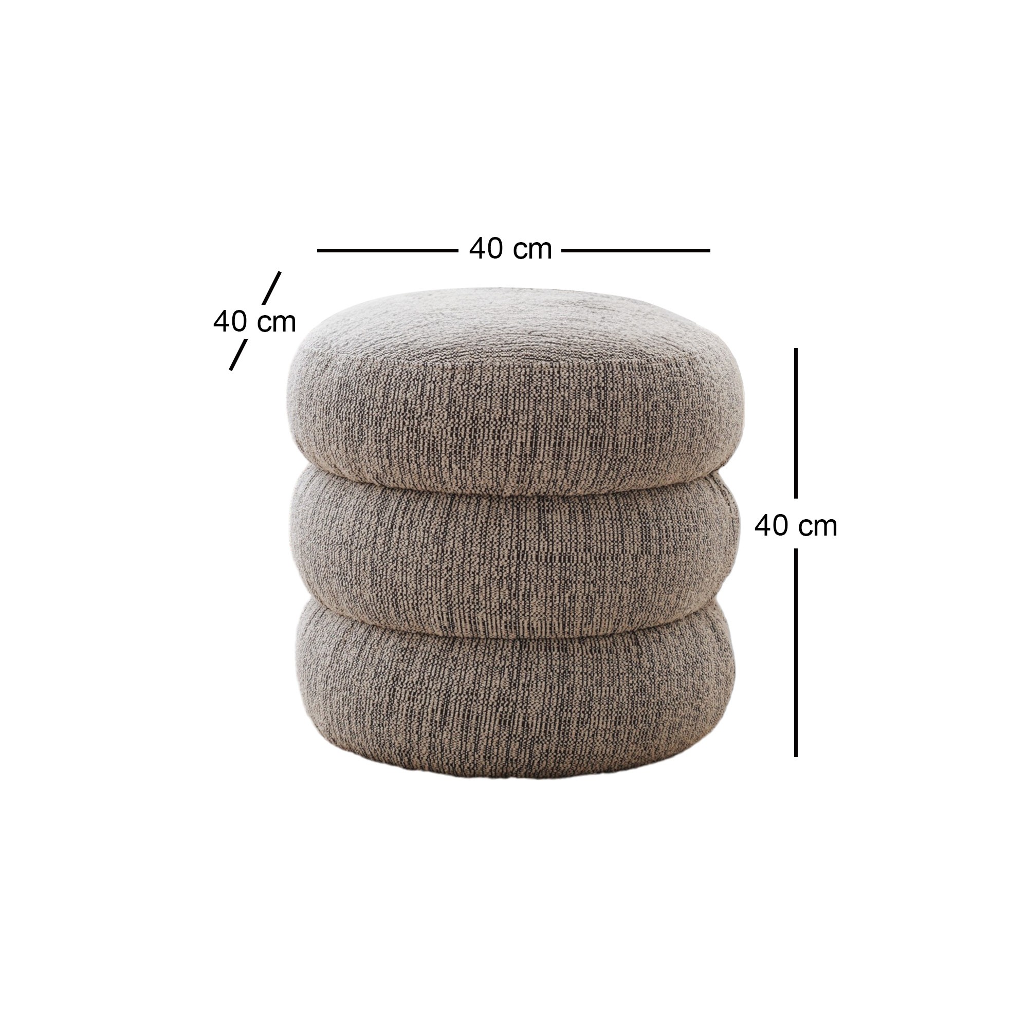 Boum Pouf Teddy Fabric Gray