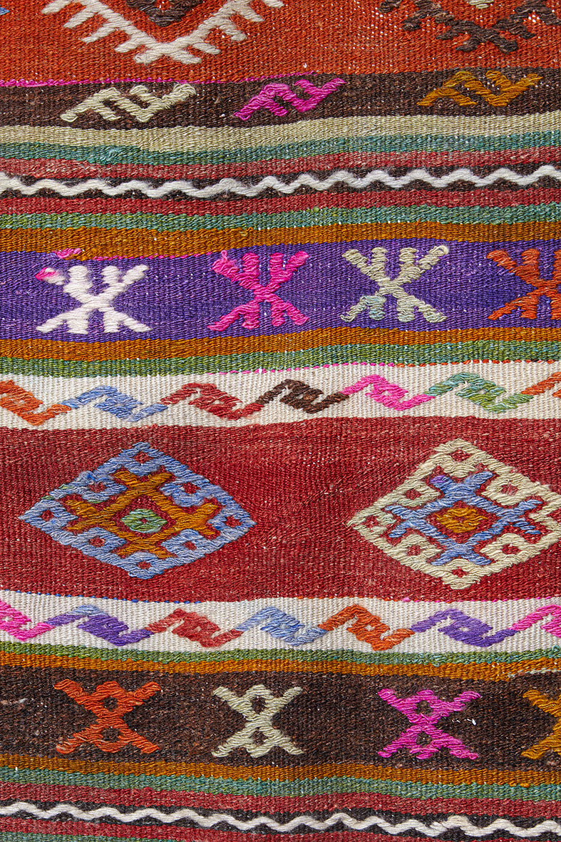 Vintage Anatolian Kilim Handgewebt Wolle 1960er Jahre