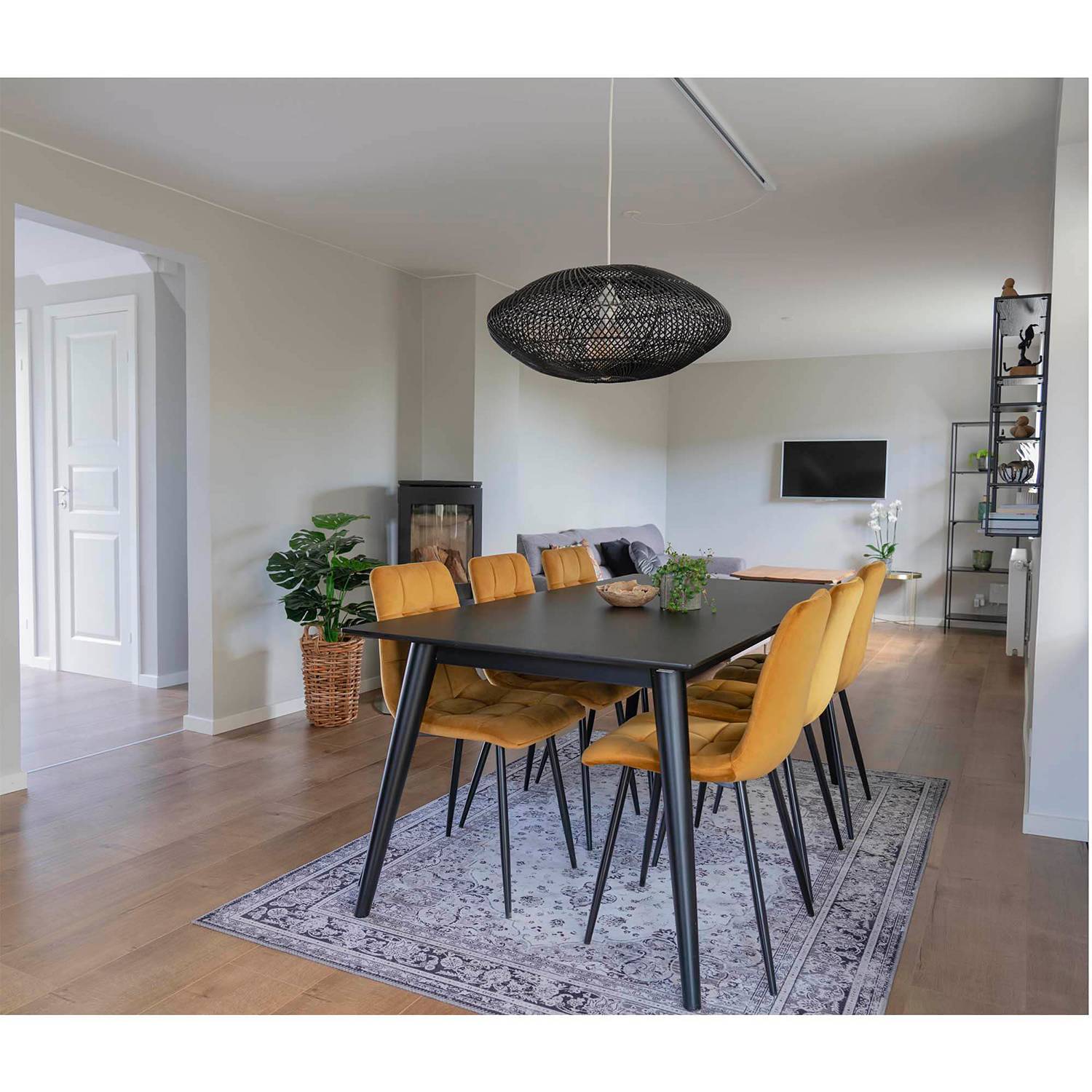 2x Middelfart Esszimmerstuhl Stahl Currygelb