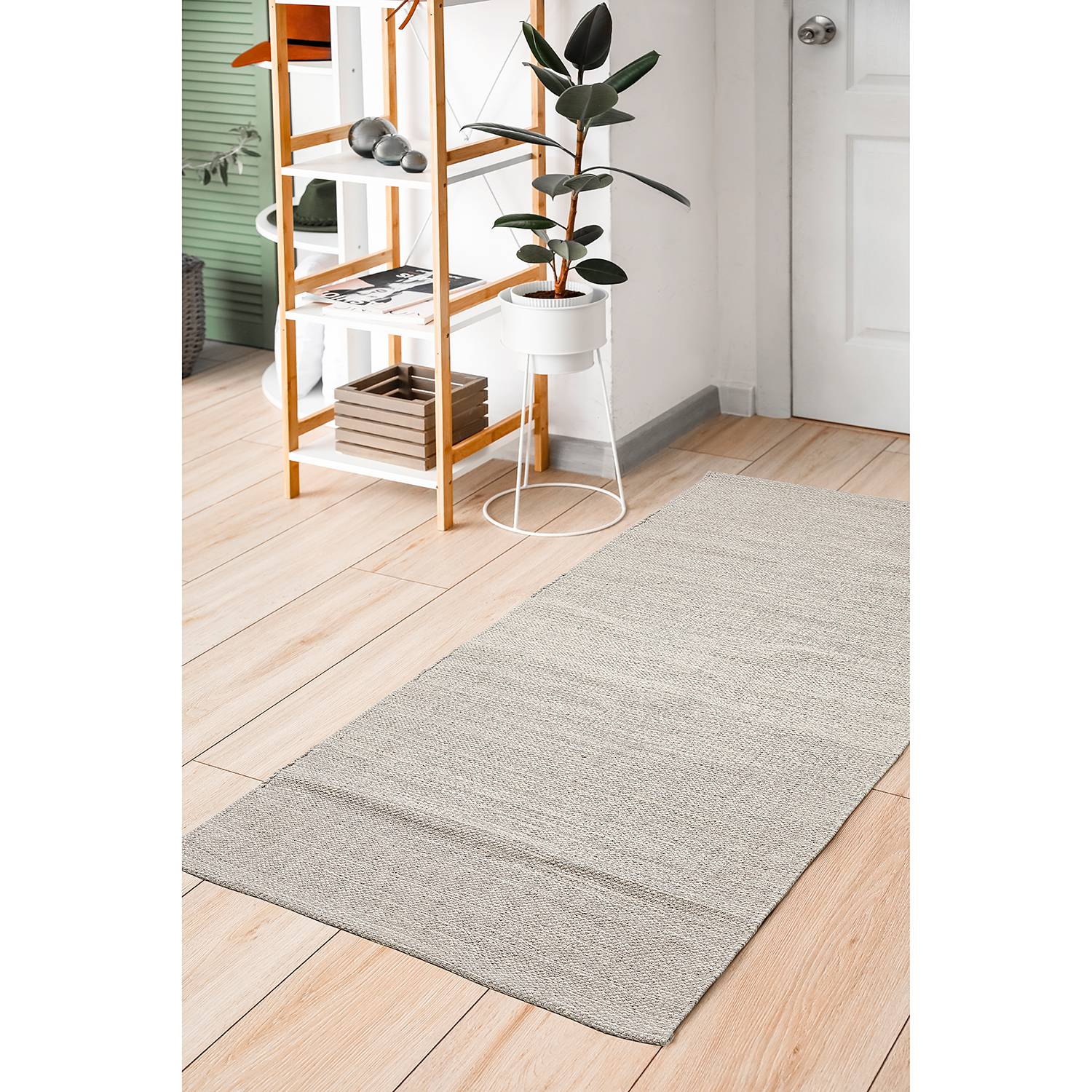 Kurzflorläufer Opland Baumwolle Taupe 70 x 140 cm