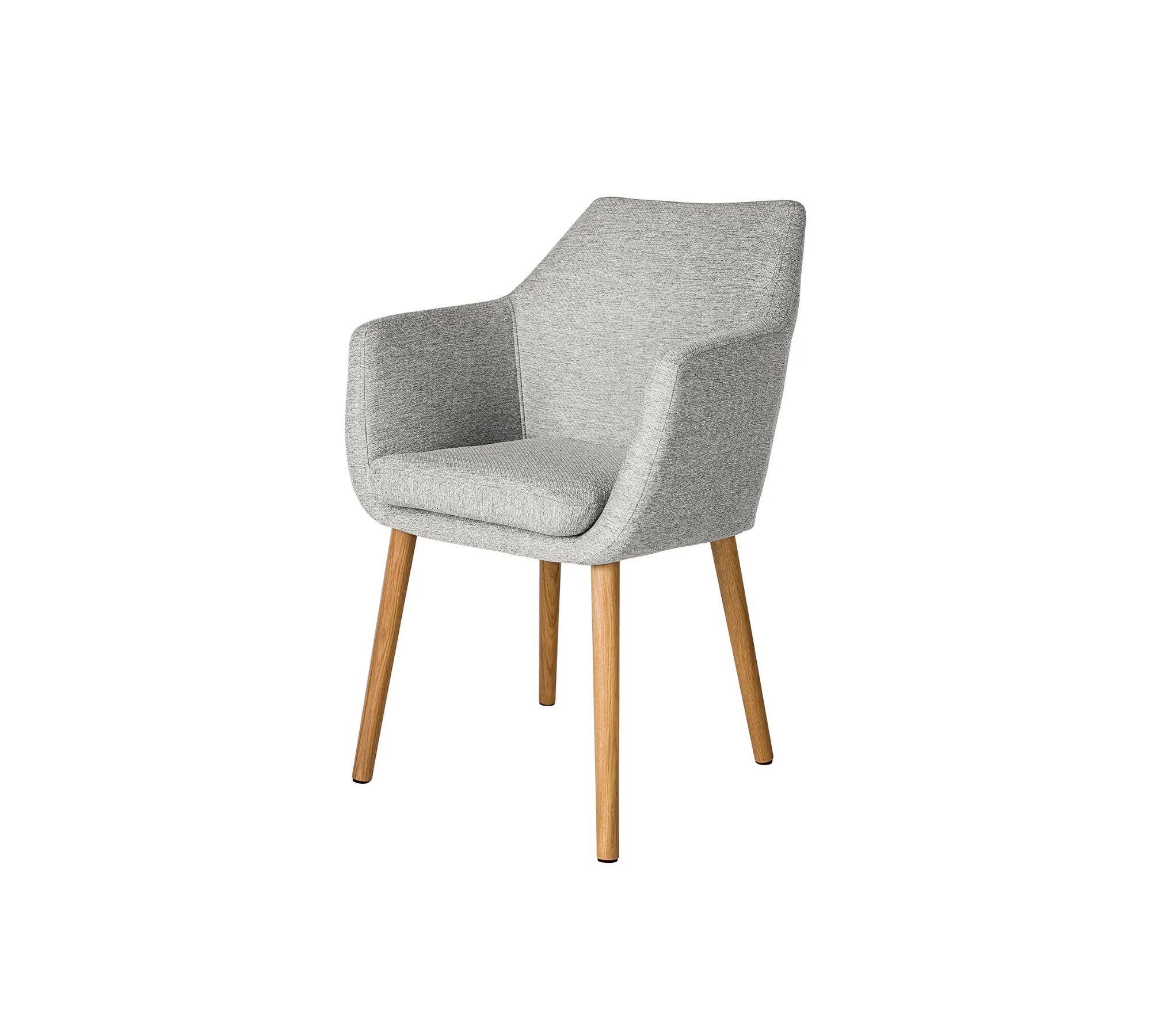 Armlehnstuhl Holz Webstoff Hellgrau