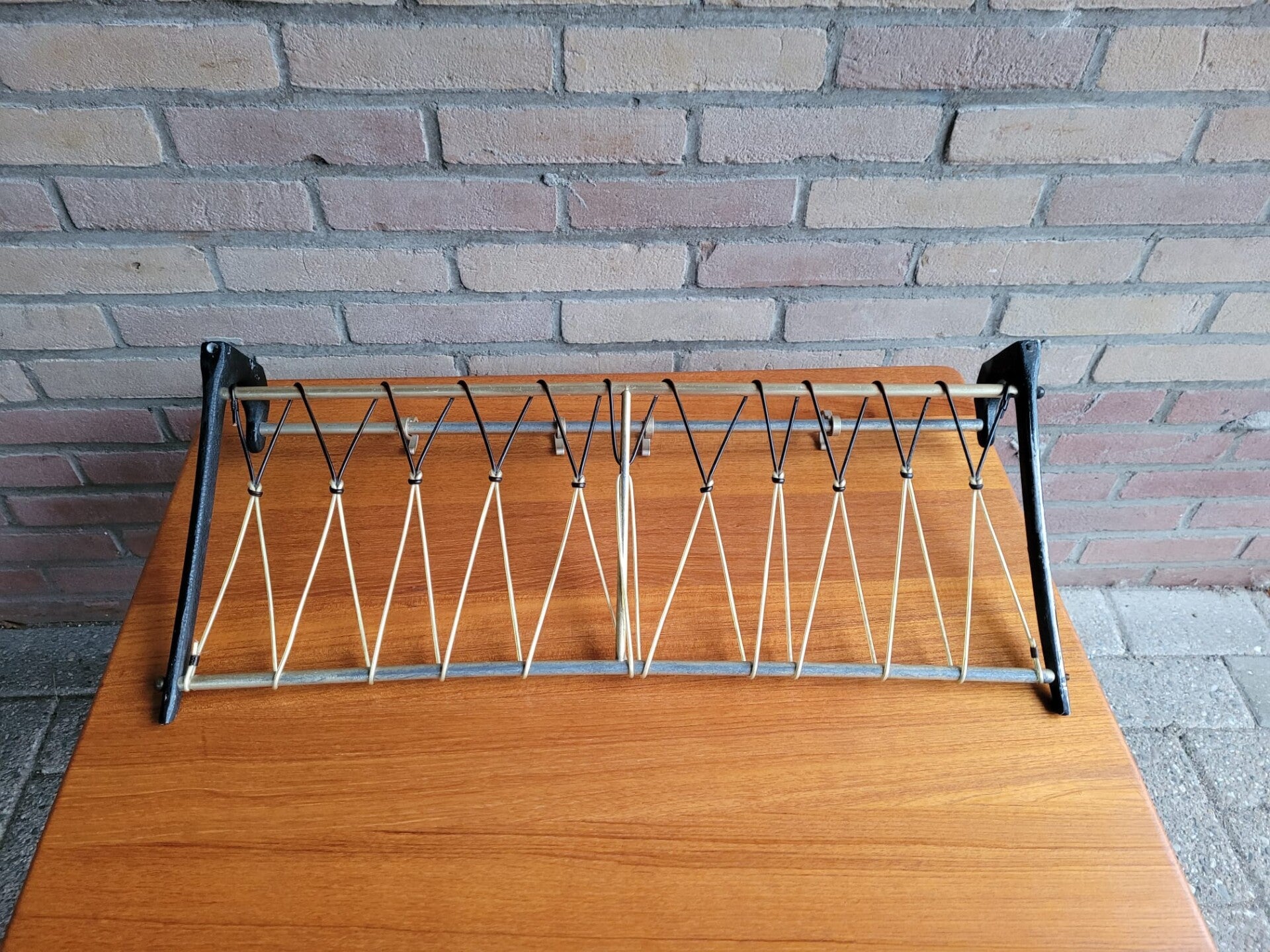 Vintage Garderobe Metall Grau 1960er Jahre 