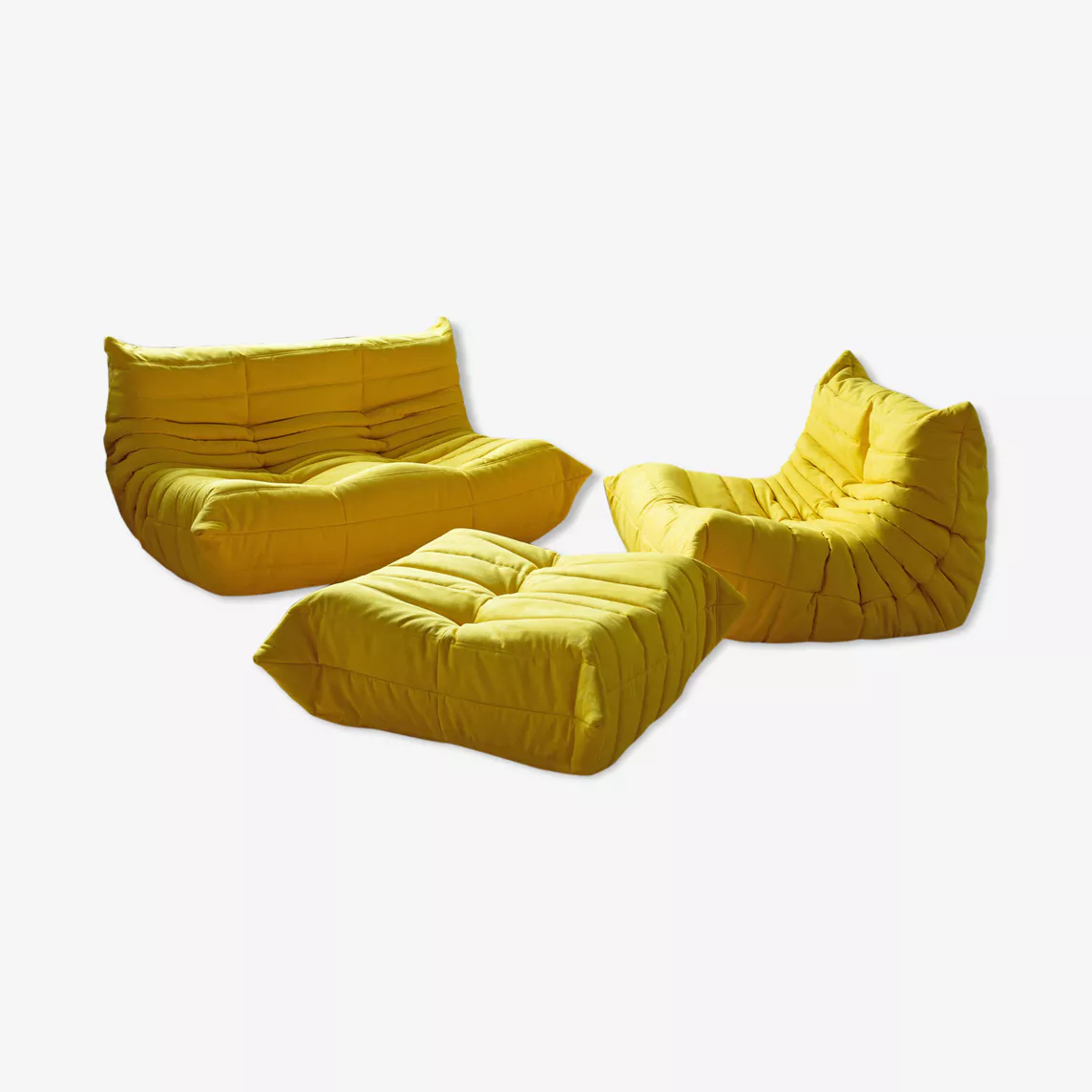 Togo Lounge Set 3-tlg. Textil Gelb