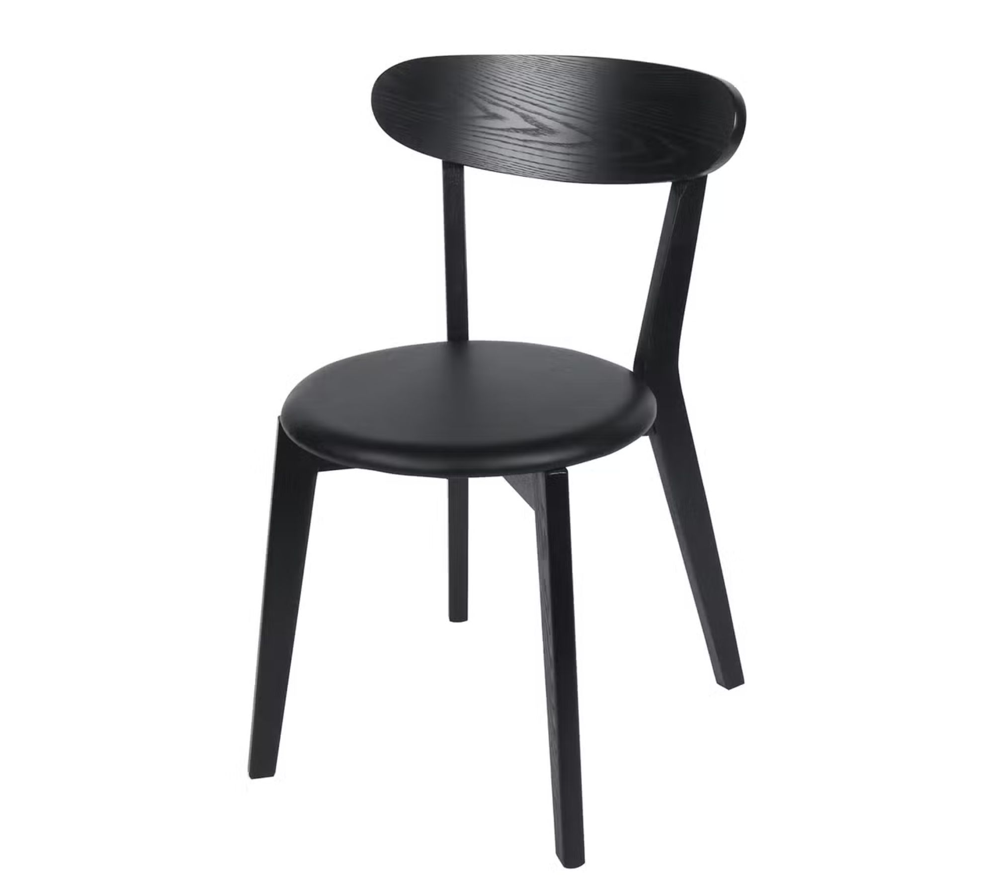 2x Dining chair faux leather wood black