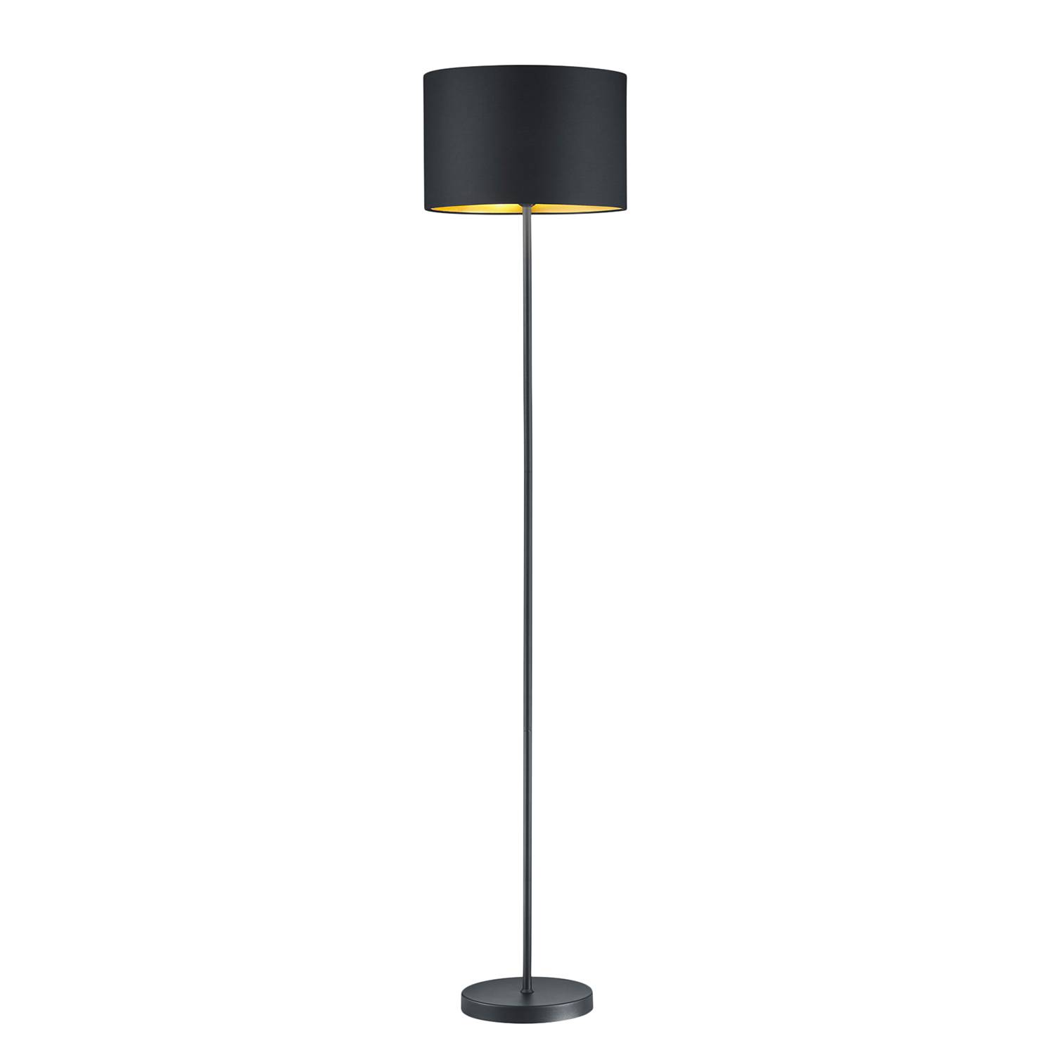 Floor lamp Hostel II Cotton fabric Iron Black Brass