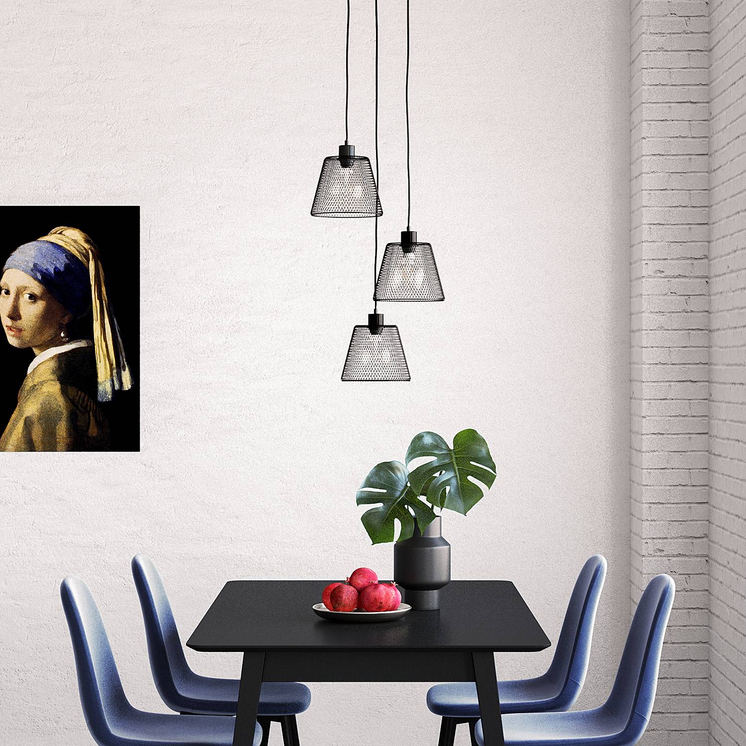 Le Vigan Pendant Lamp Iron 3-bulb