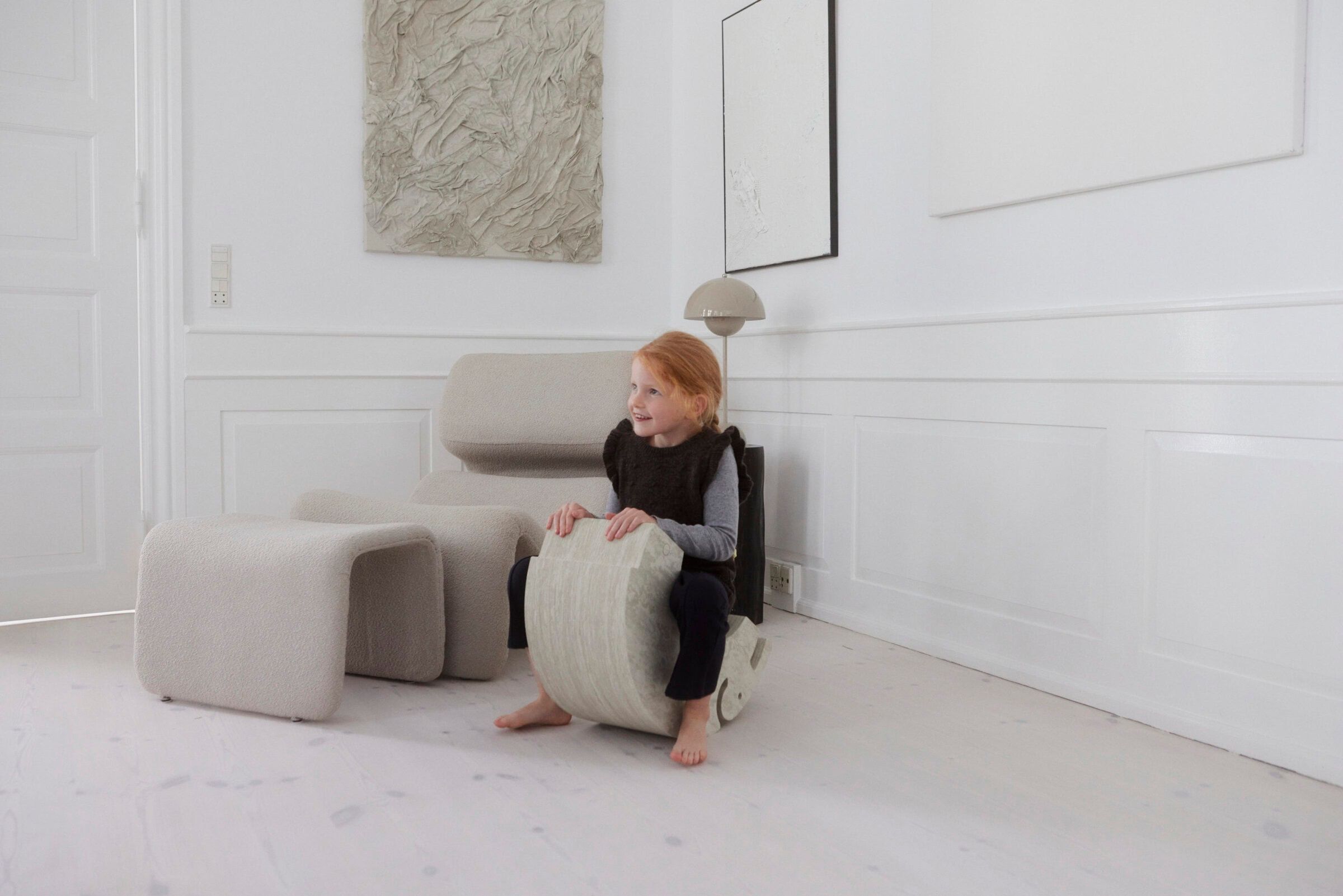 Elefant Großer Hocker Beige