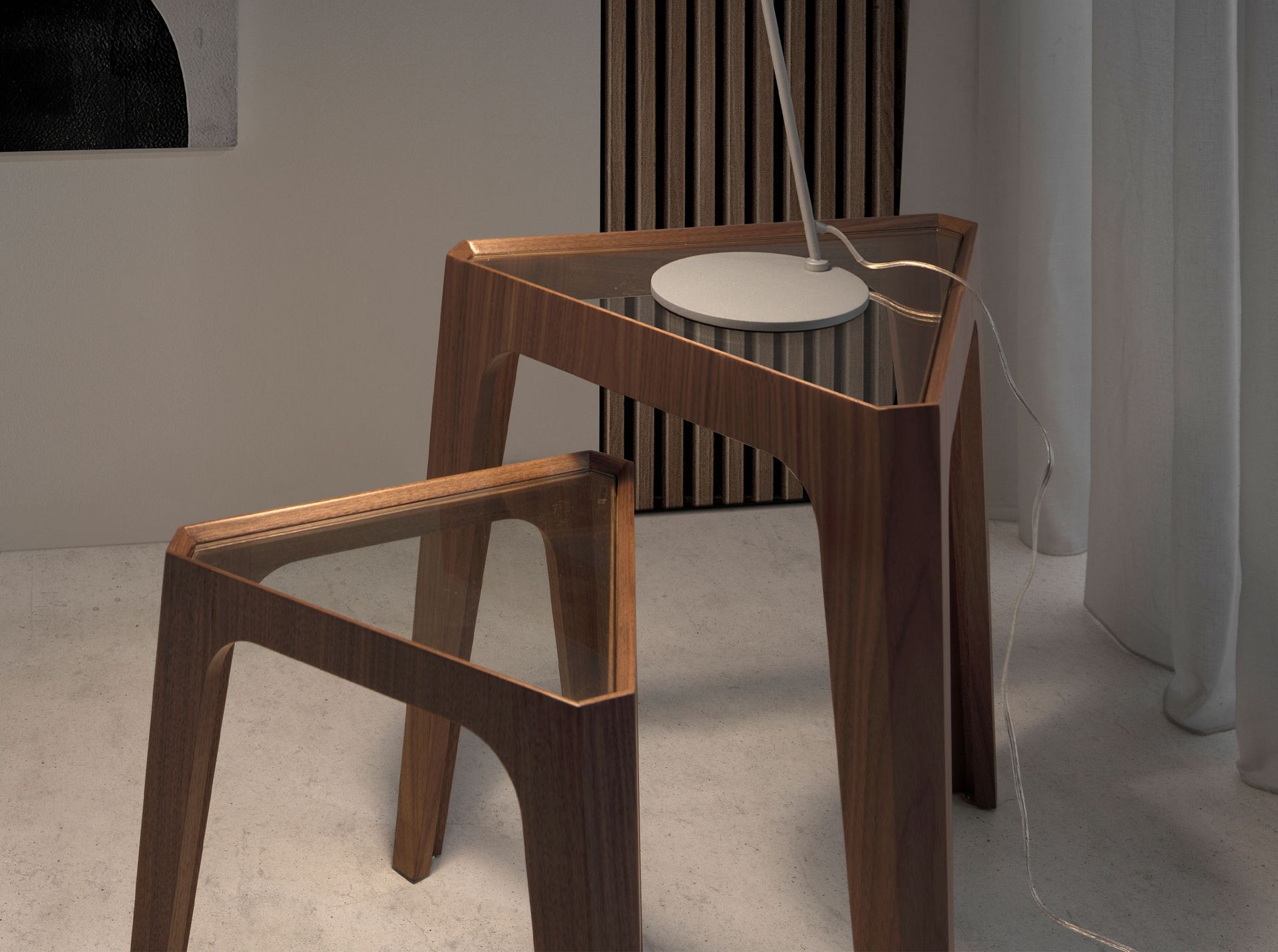 Side table glass brown