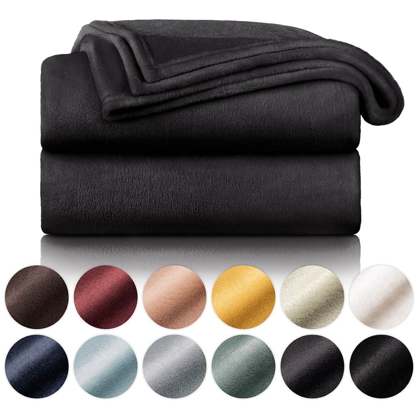 Kuscheldecke aus Fleece Schwarz 