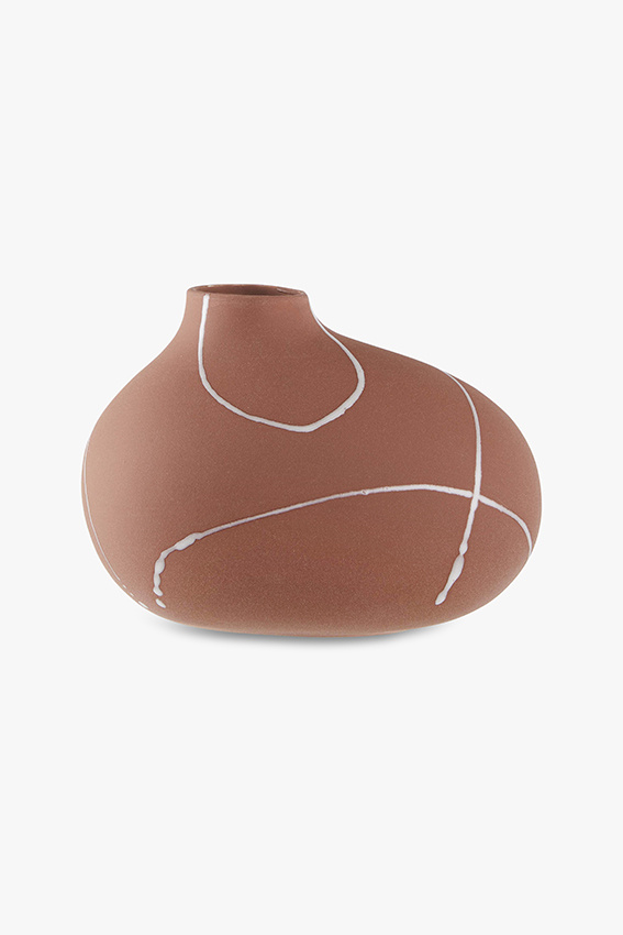 Iris Vase Ceramic Red