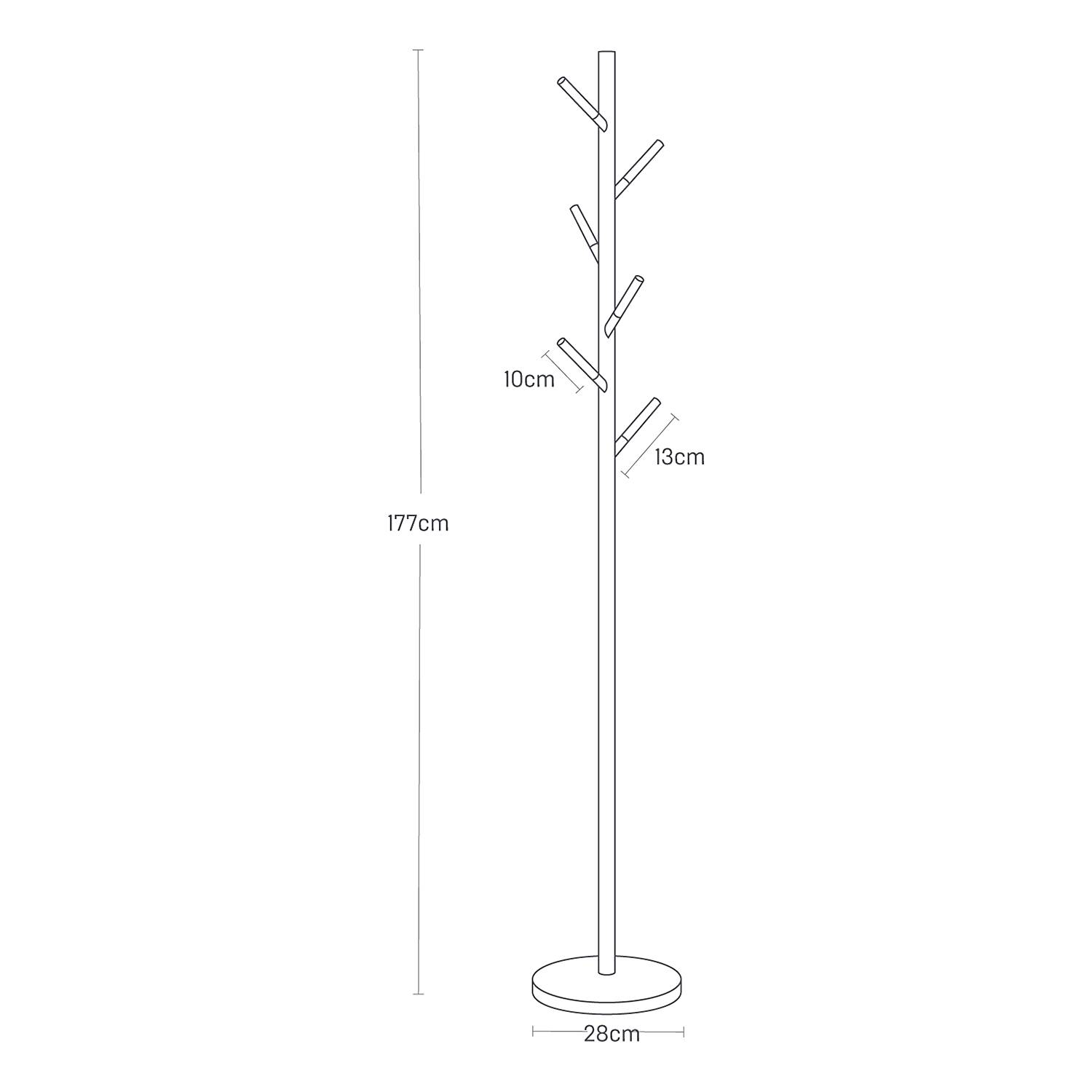 Plain Garderobenständer Esche Teilmassiv Stahl Schwarz