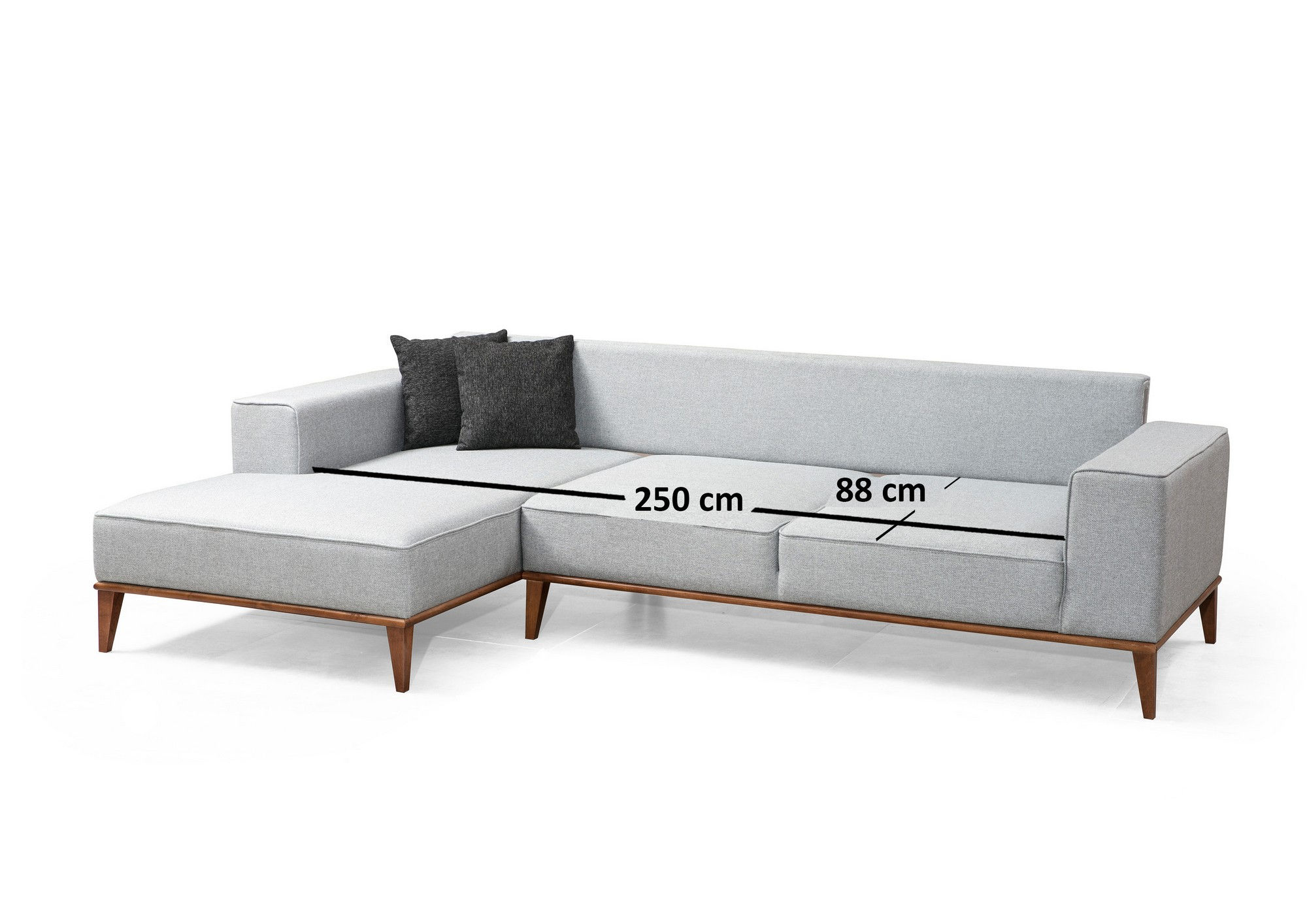 Montana Ecksofa Links Grau