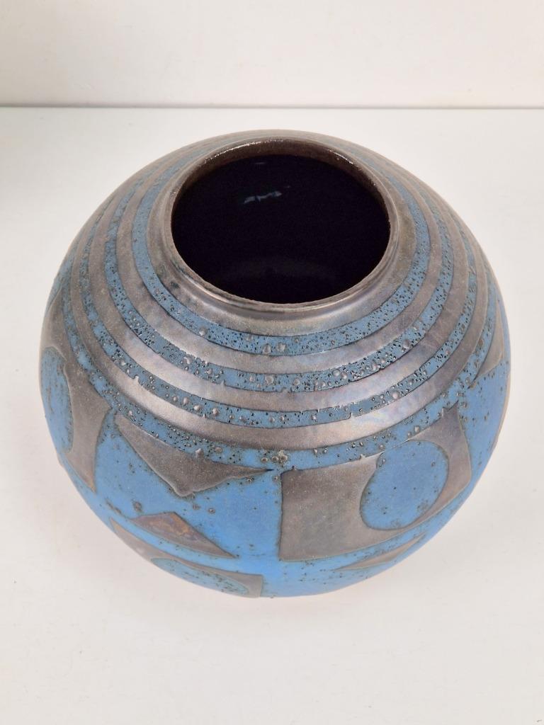 Set Vintage Vase Keramik Blau 
