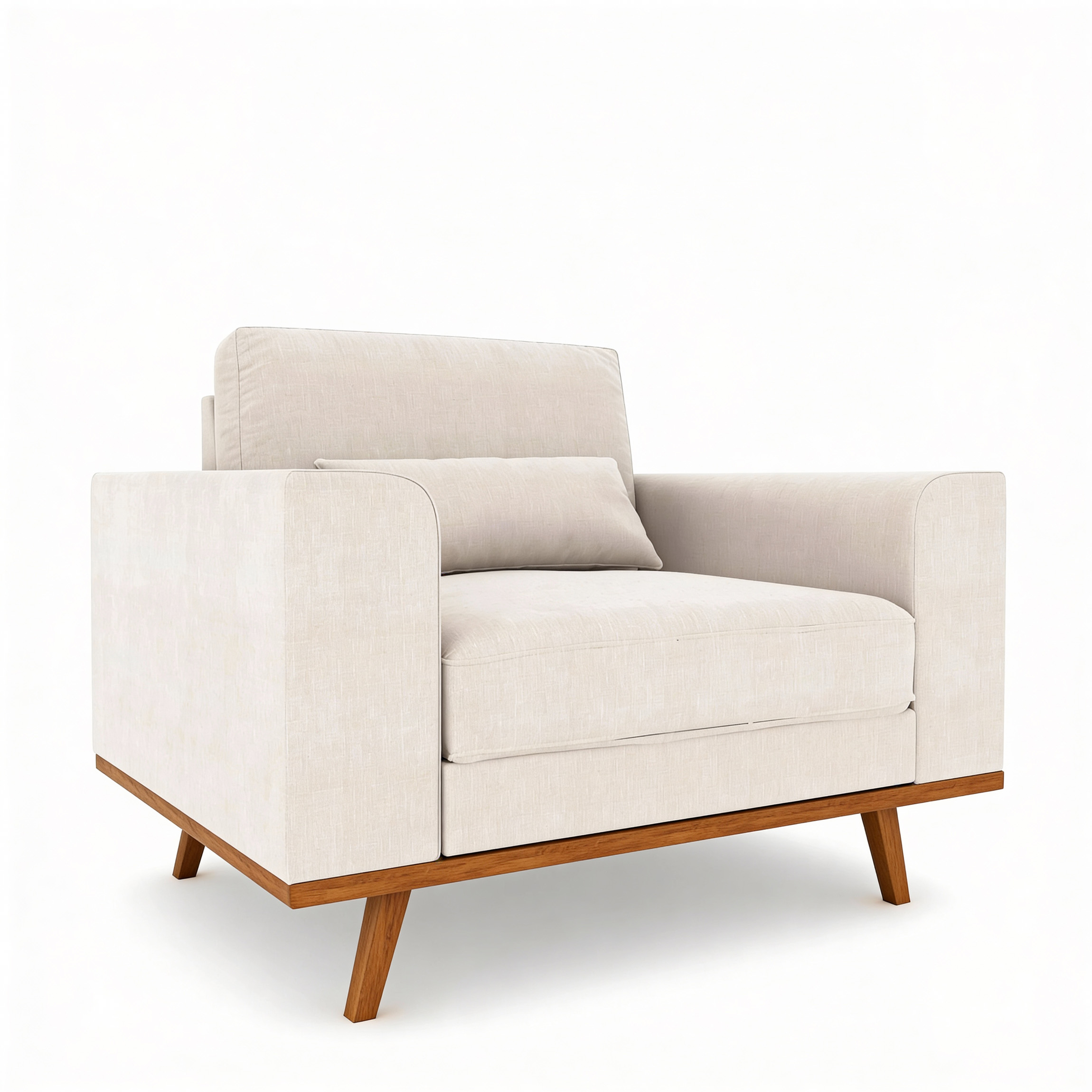 Armchair Japandi 1-Seater Fabric Beige