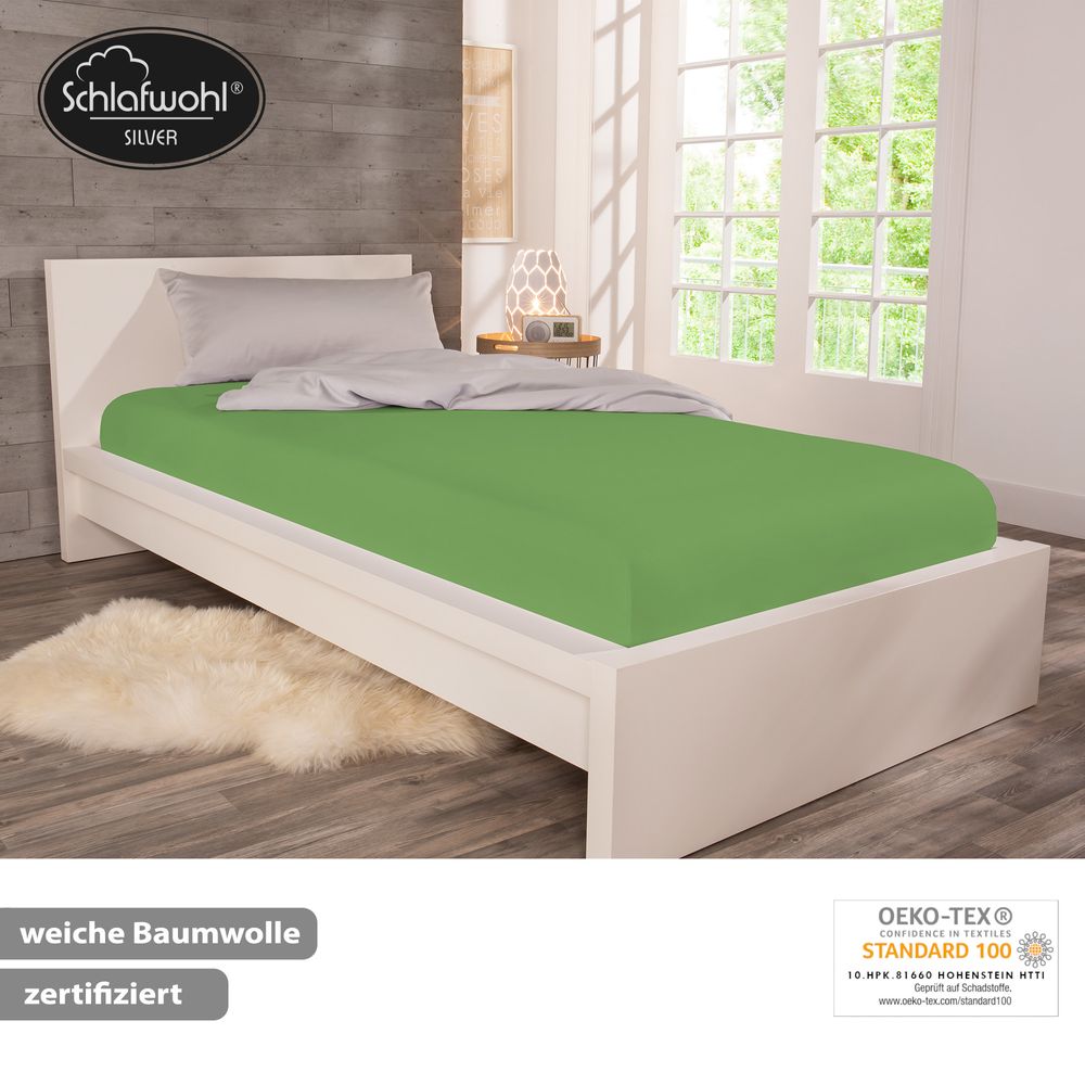 Spannleintuch für Boxspringbett aus Baumwolle Grün