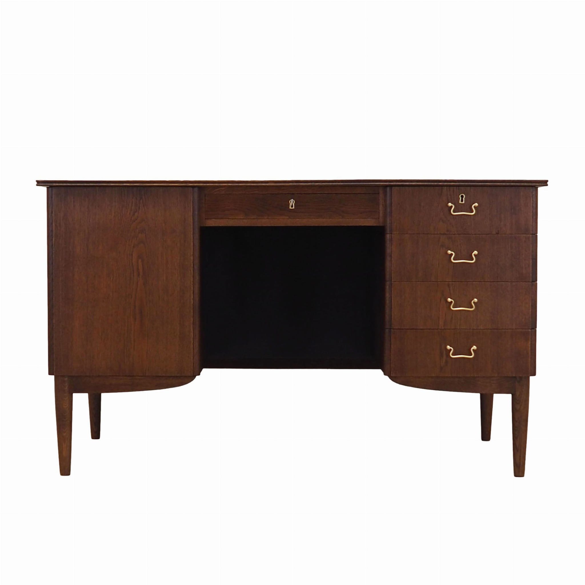 Scrivania in legno marrone anni '70