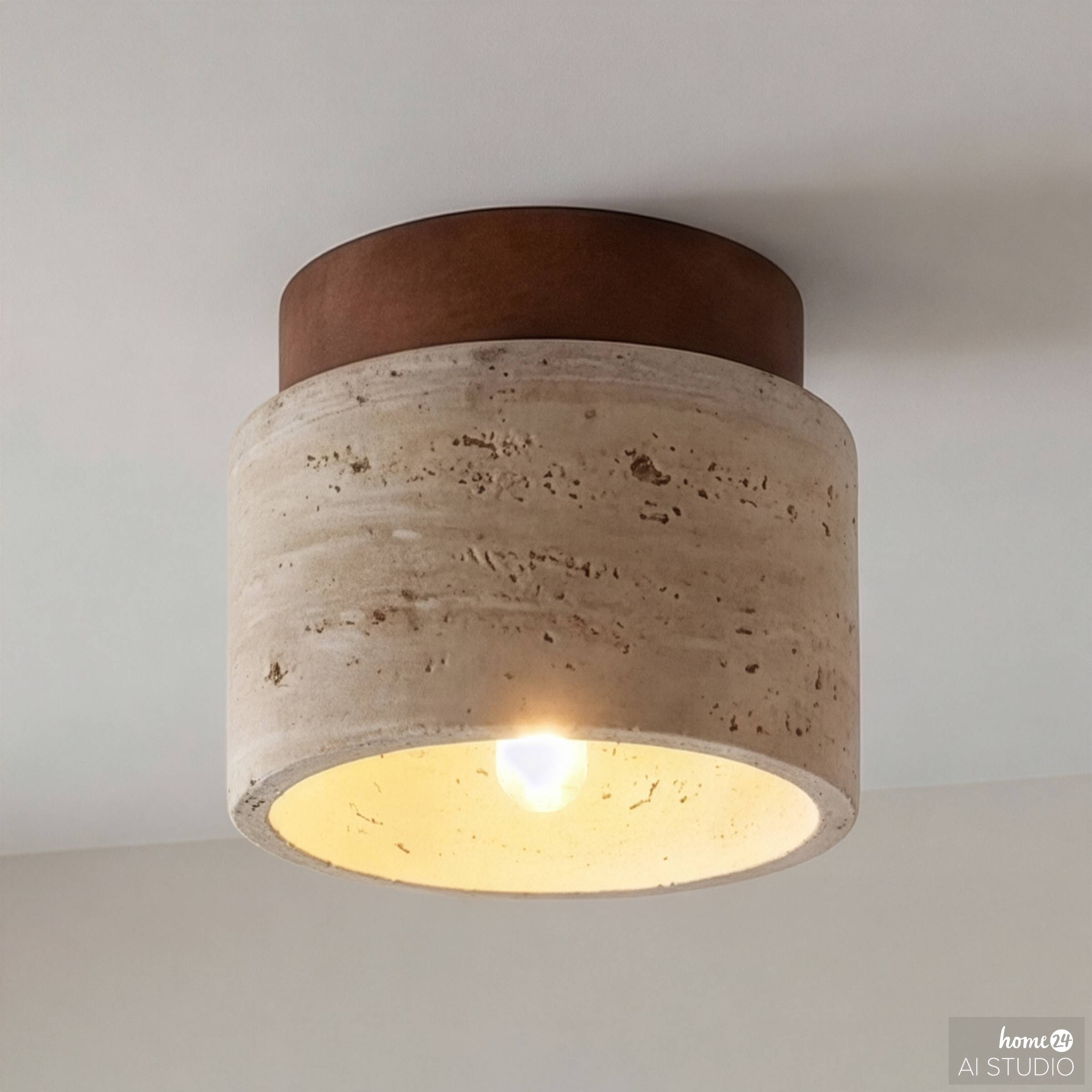 Prelo Deckenleuchte 1-flammig Kiefer Massiv Marmor Braun