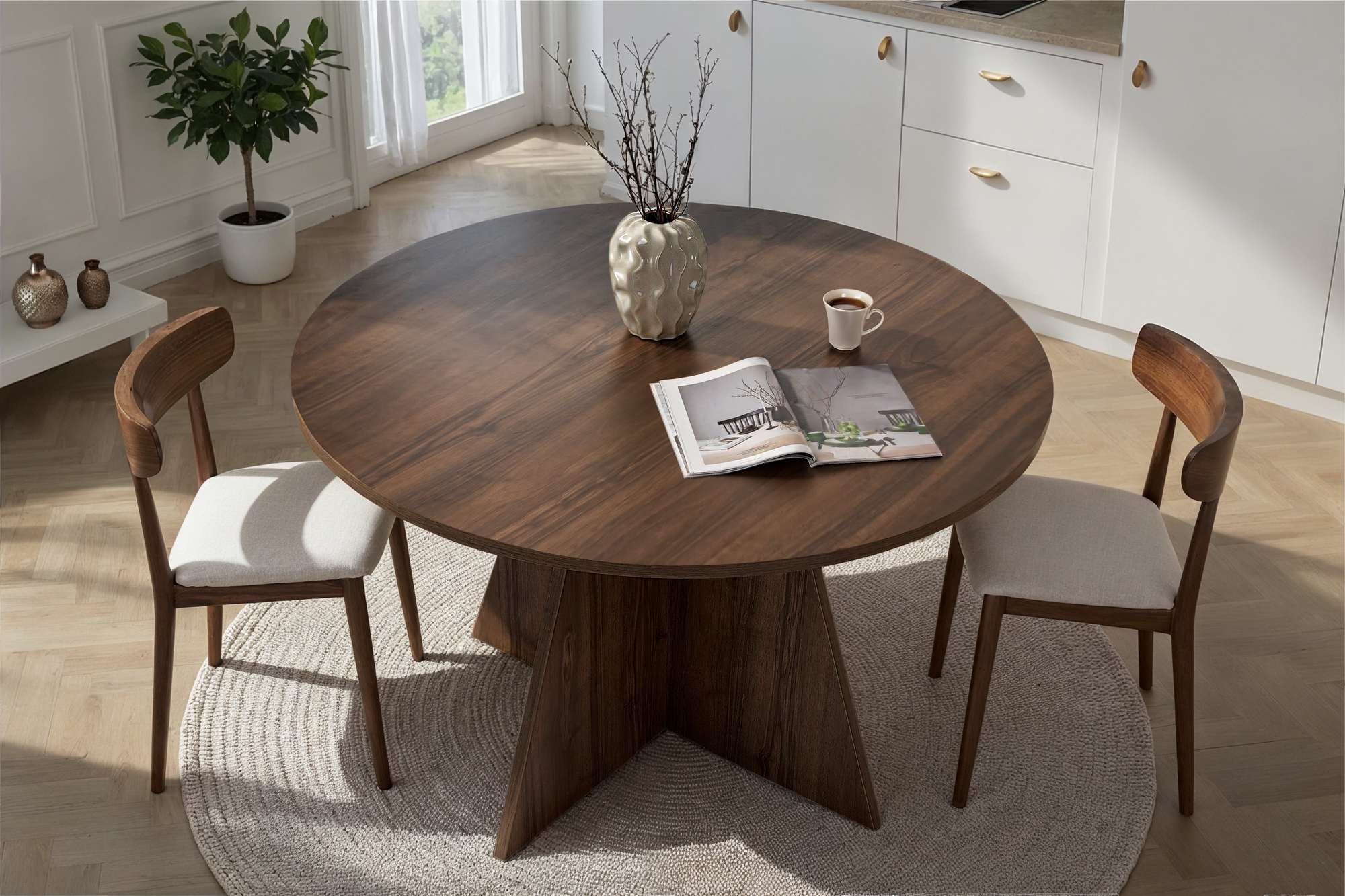 Virella Dining table Walnut Ø120 cm