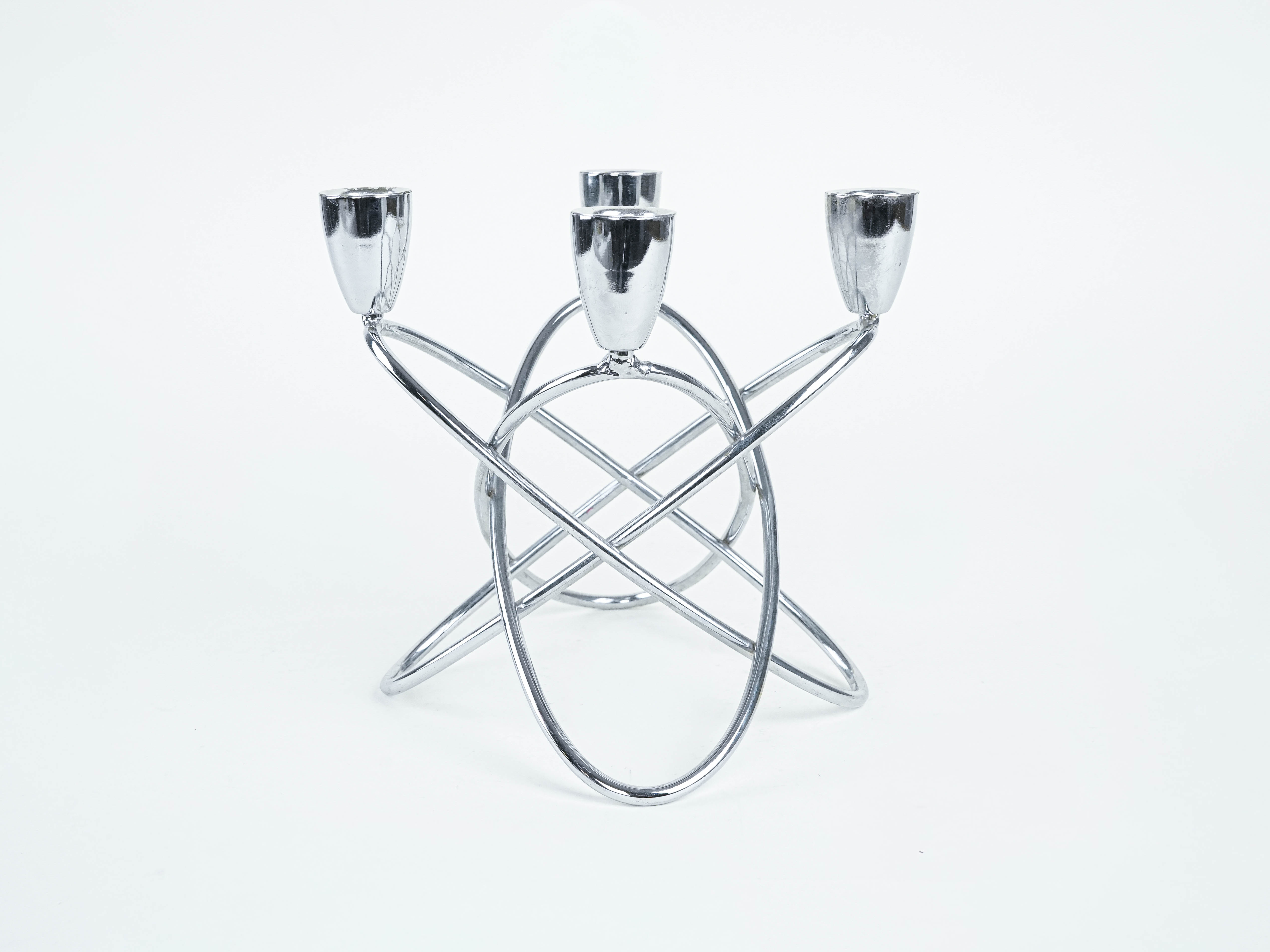 Geometrischer Metallkerzenständer 1960er Jahre