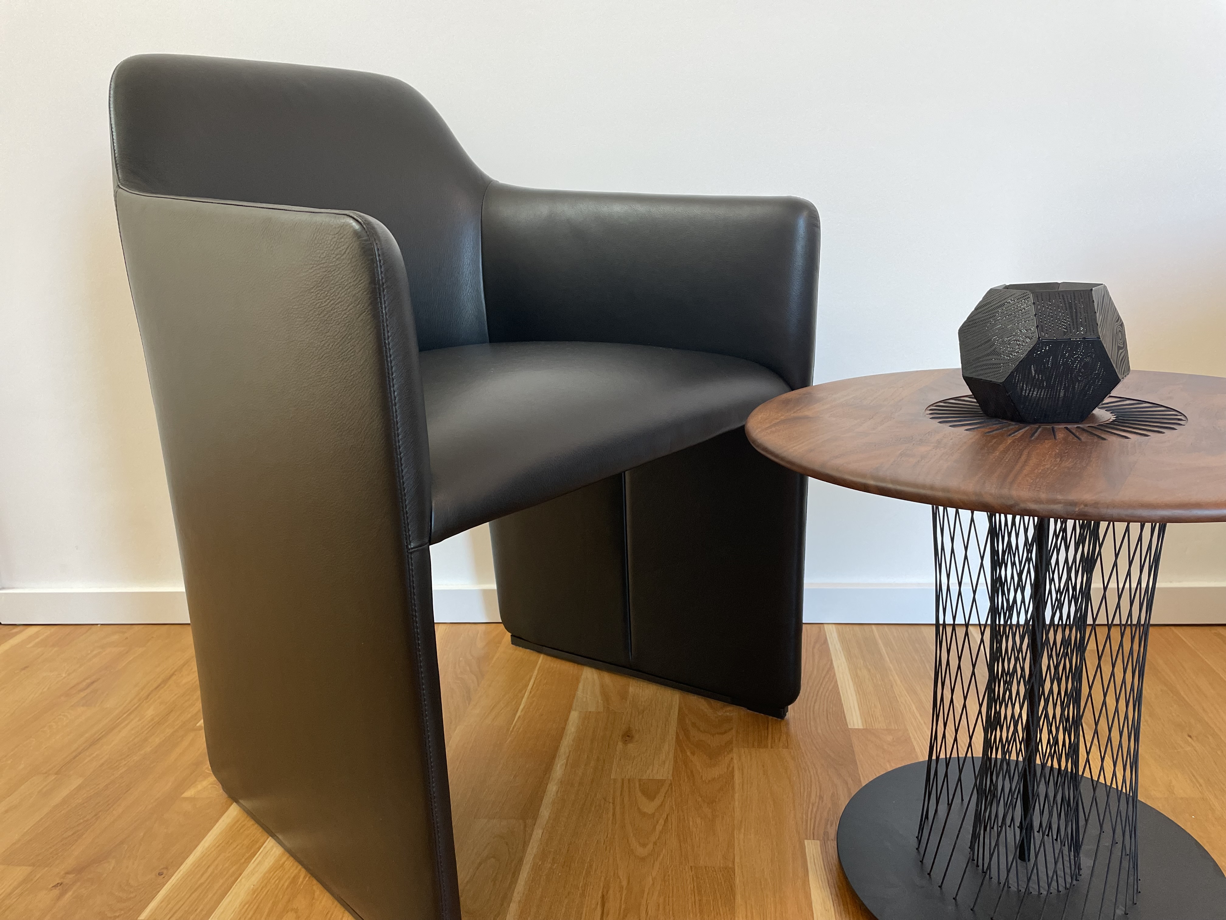 2x 525 Foster Walter Knoll Sessel mit Armlehne Leder Schwarz