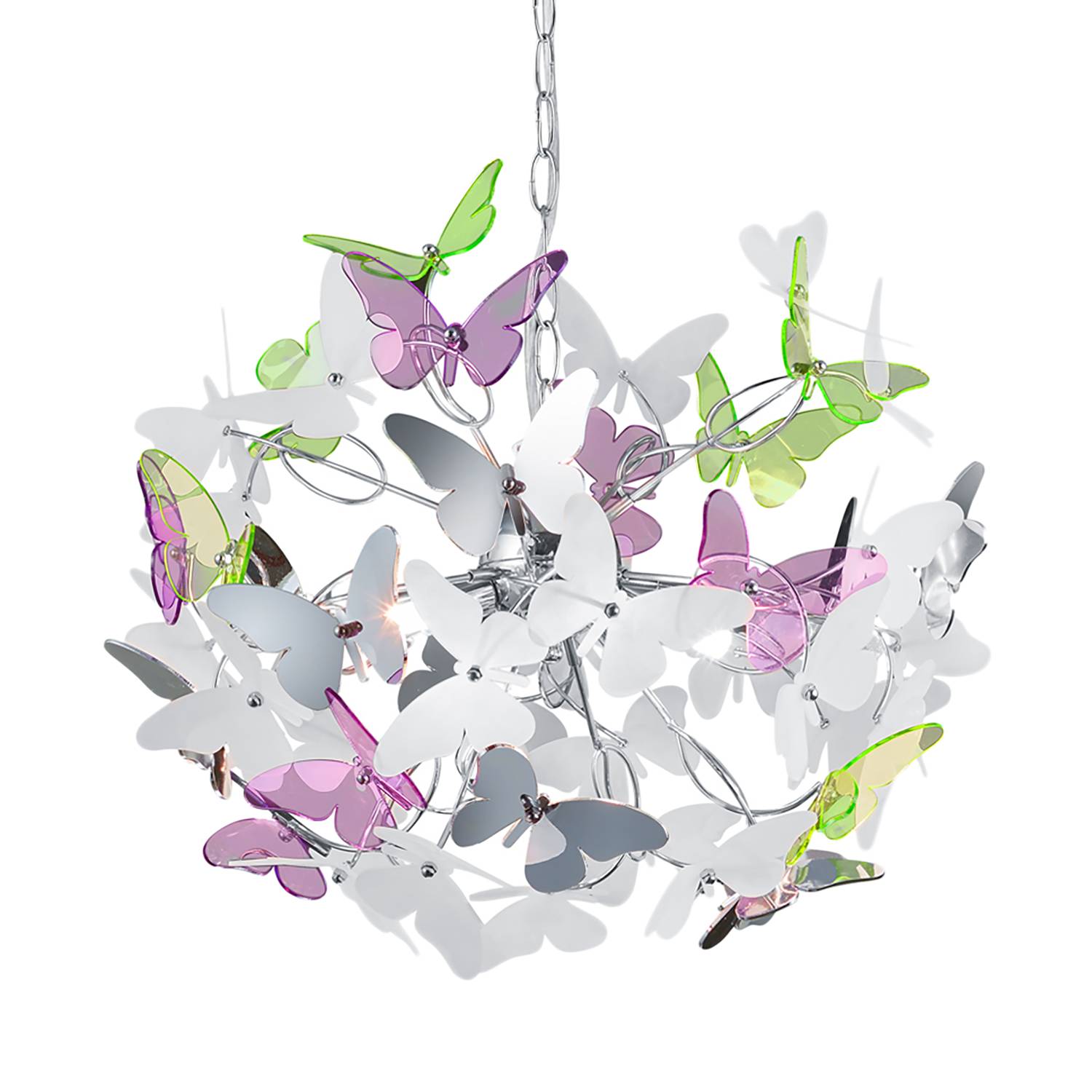 Butterfly Pendant Light 4-bulb Acrylic Glass Iron
