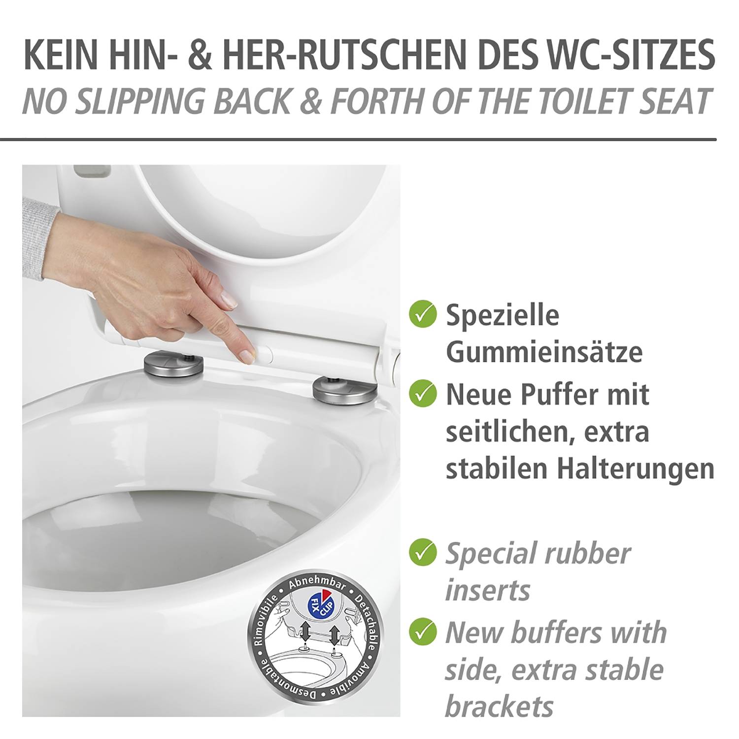 WC-Sitz Gubbio Edelstahl Weiß