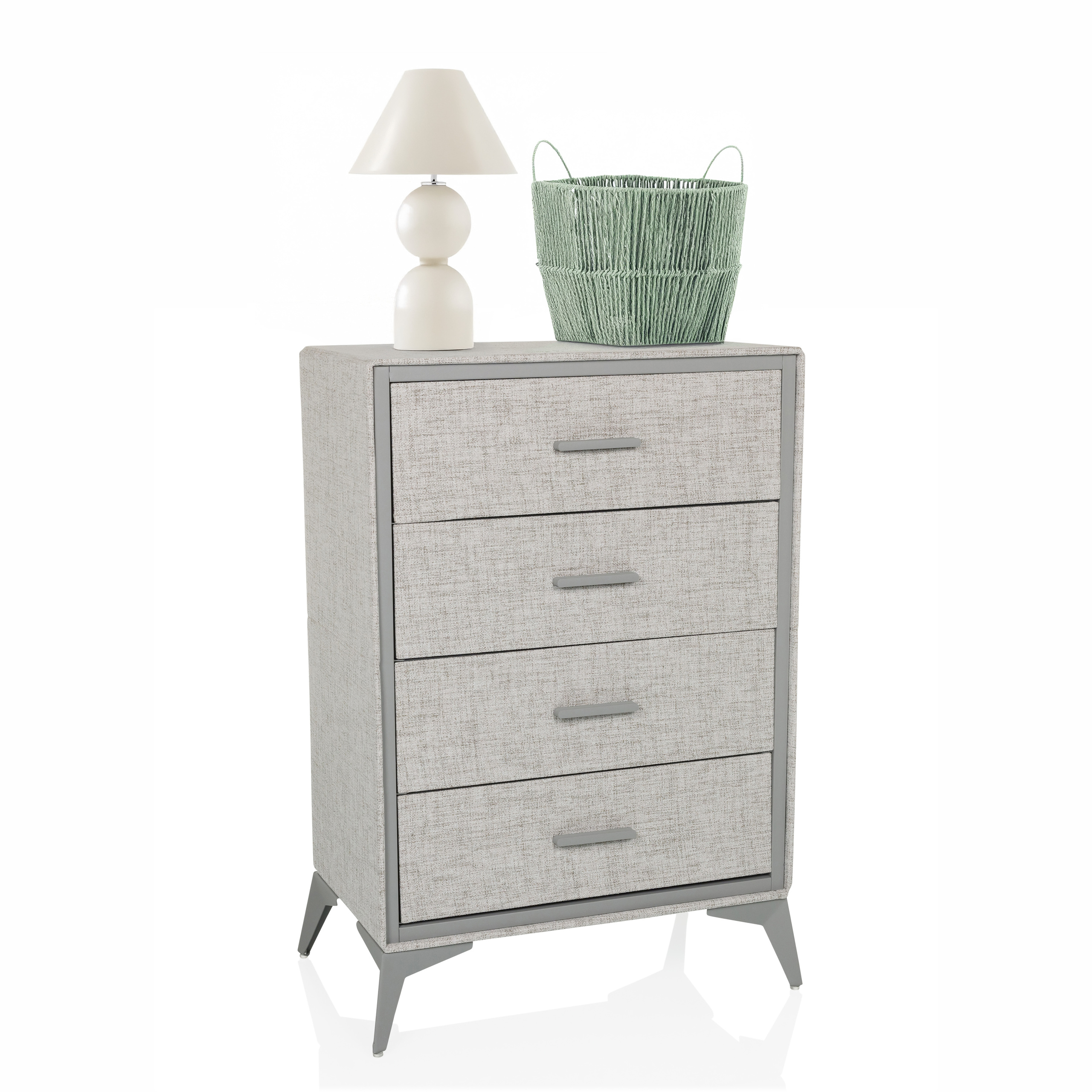 Chest of drawers SKUFFY 64x35x90cm 4 drawers grey hjh LIVING