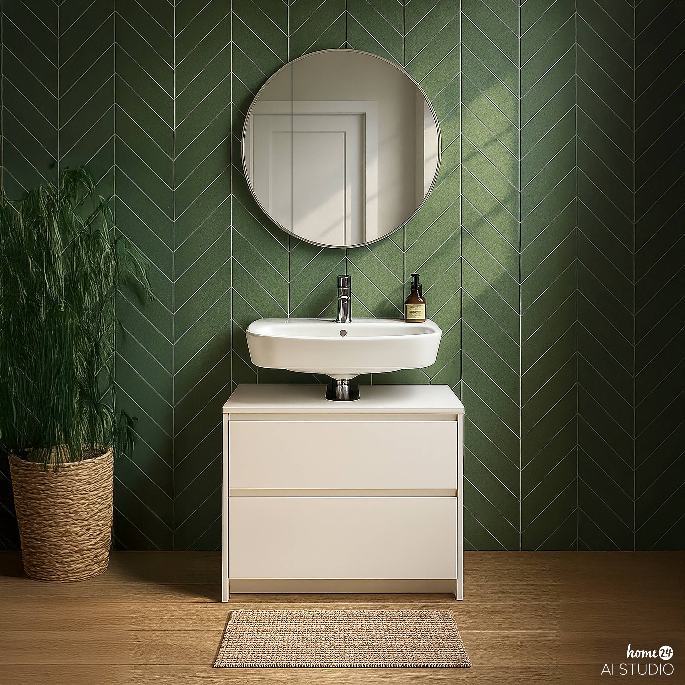 Gergov Waschbeckenunterschrank Weiß